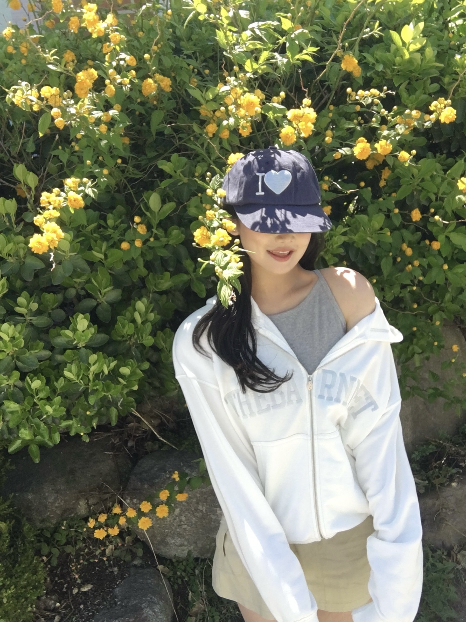 Token Gift I Love Vintage Navy 착용 스타일 - 3