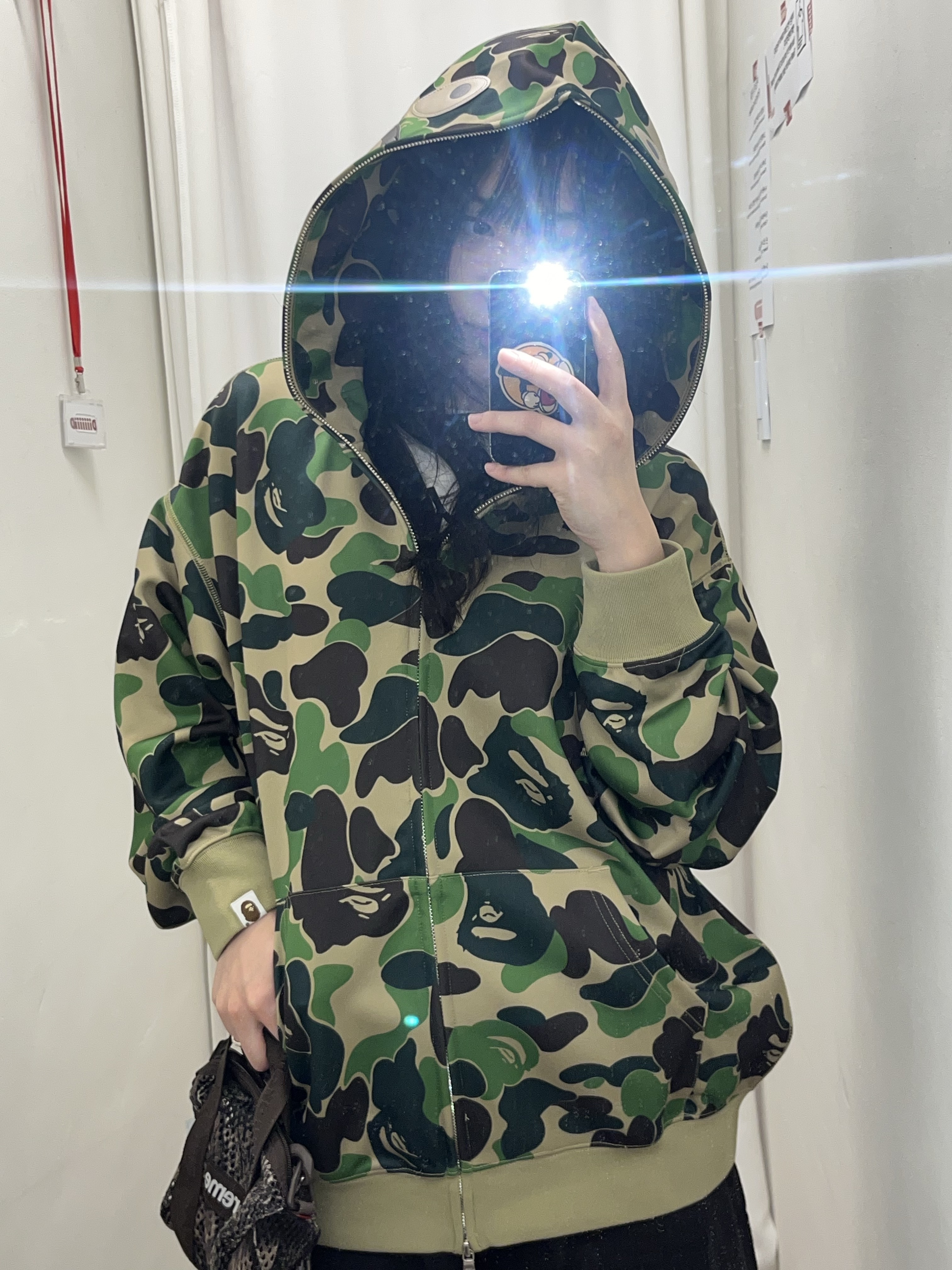 BAPE ABC Camo Shark Half Zip Pullover Hoodie Blue, BAPE 1st Camo Full Zip Hoodie Yellow 착용 스타일 - 4