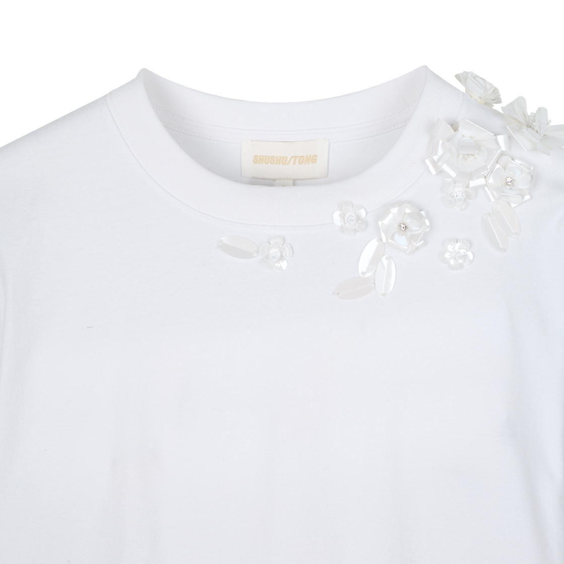 KW5BTSSSH08WT Shushu/Tong Women Beaded Floral T-Shirt White - 25SS - #5