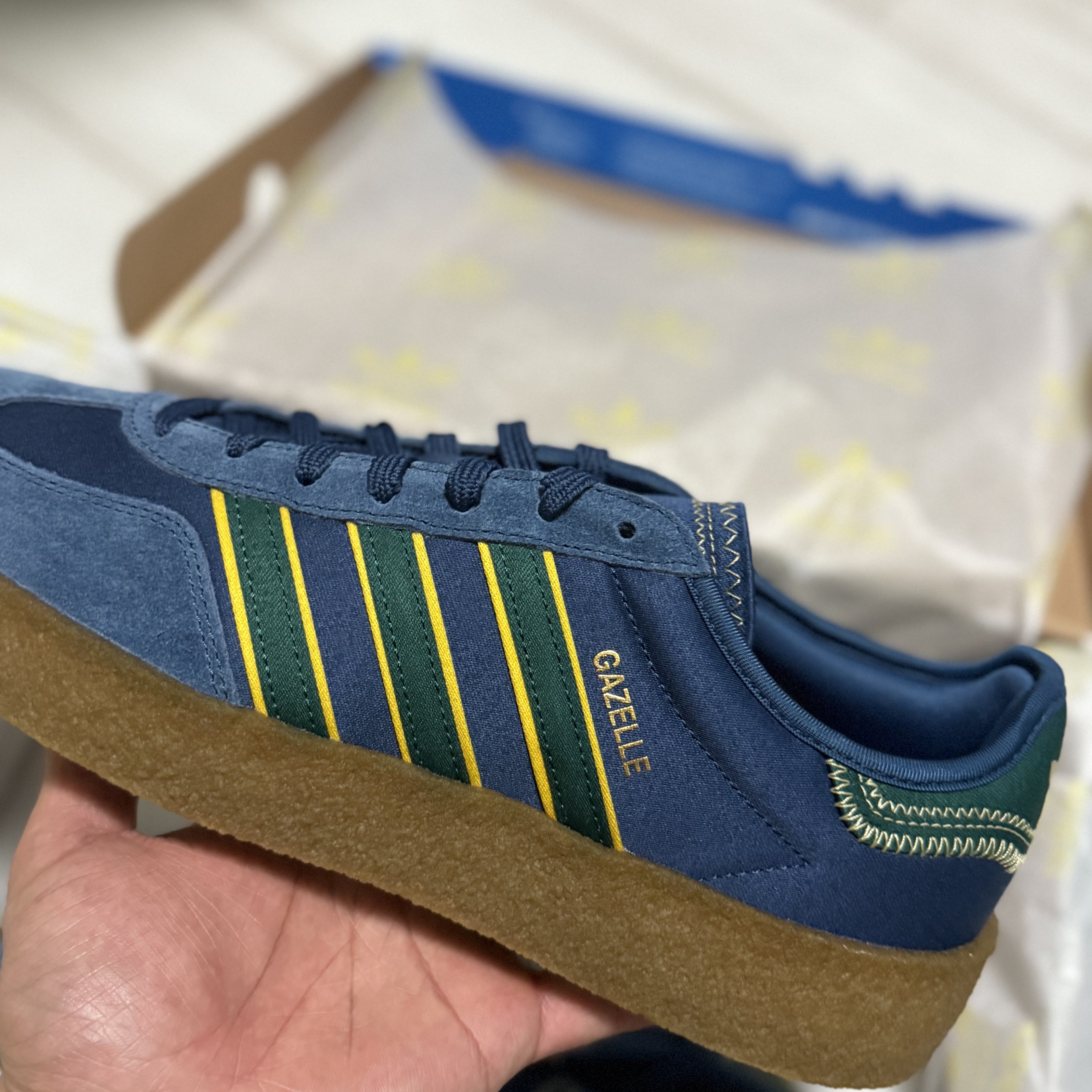 Adidas x Clot Gazelle Night Marine Collegiate Green 착용 스타일 - 4