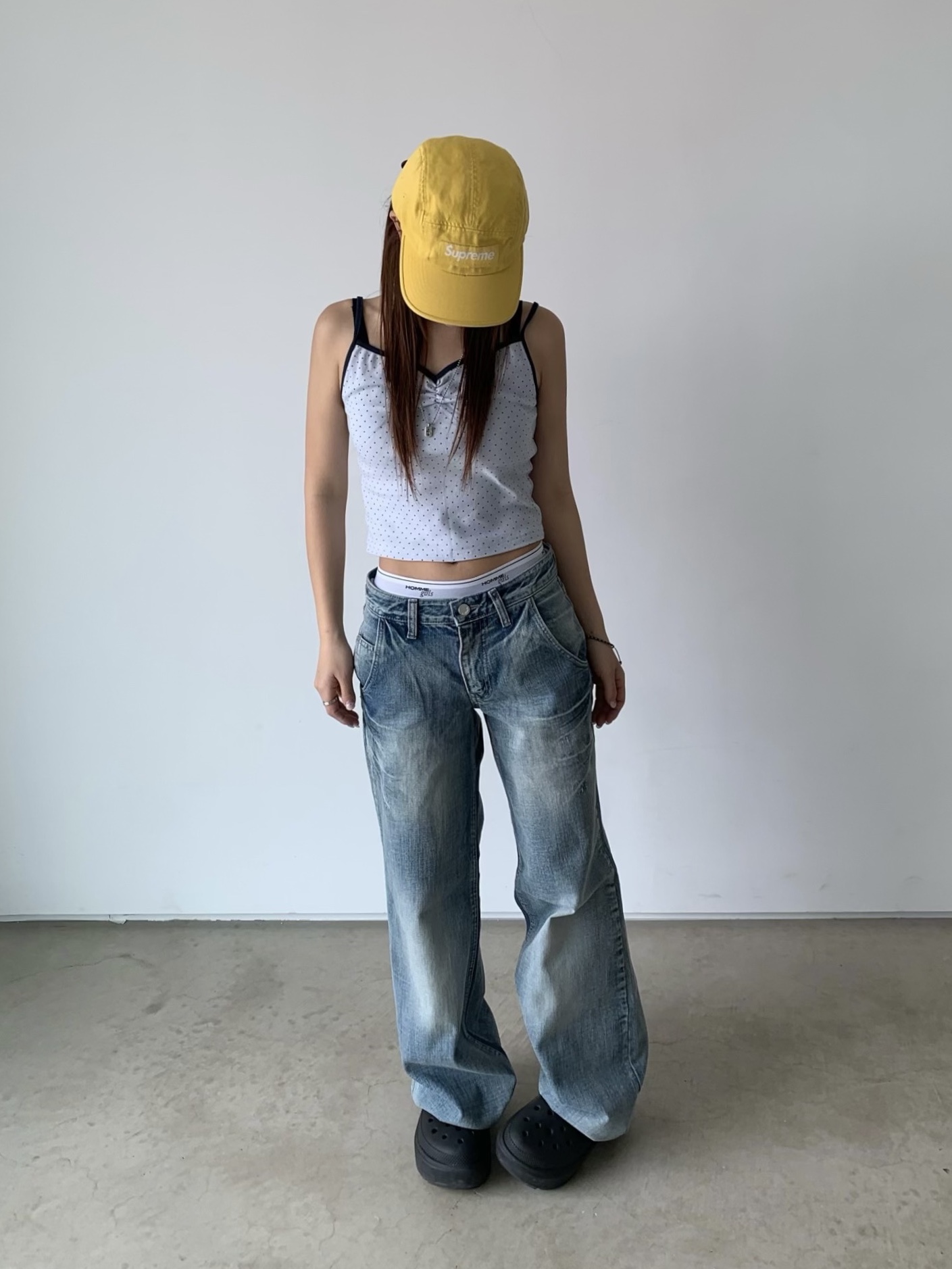 Supreme Washed Chino Twill Camp Cap Yellow - 23SS, Crocs Stomp Clog Black 착용 스타일 - 1