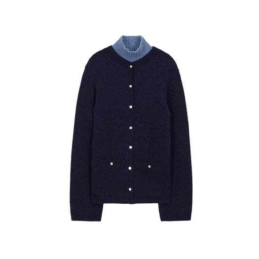 EEZ-1O453-M-KT01-NV EENK Zomme Layered Knit Pullover Navy