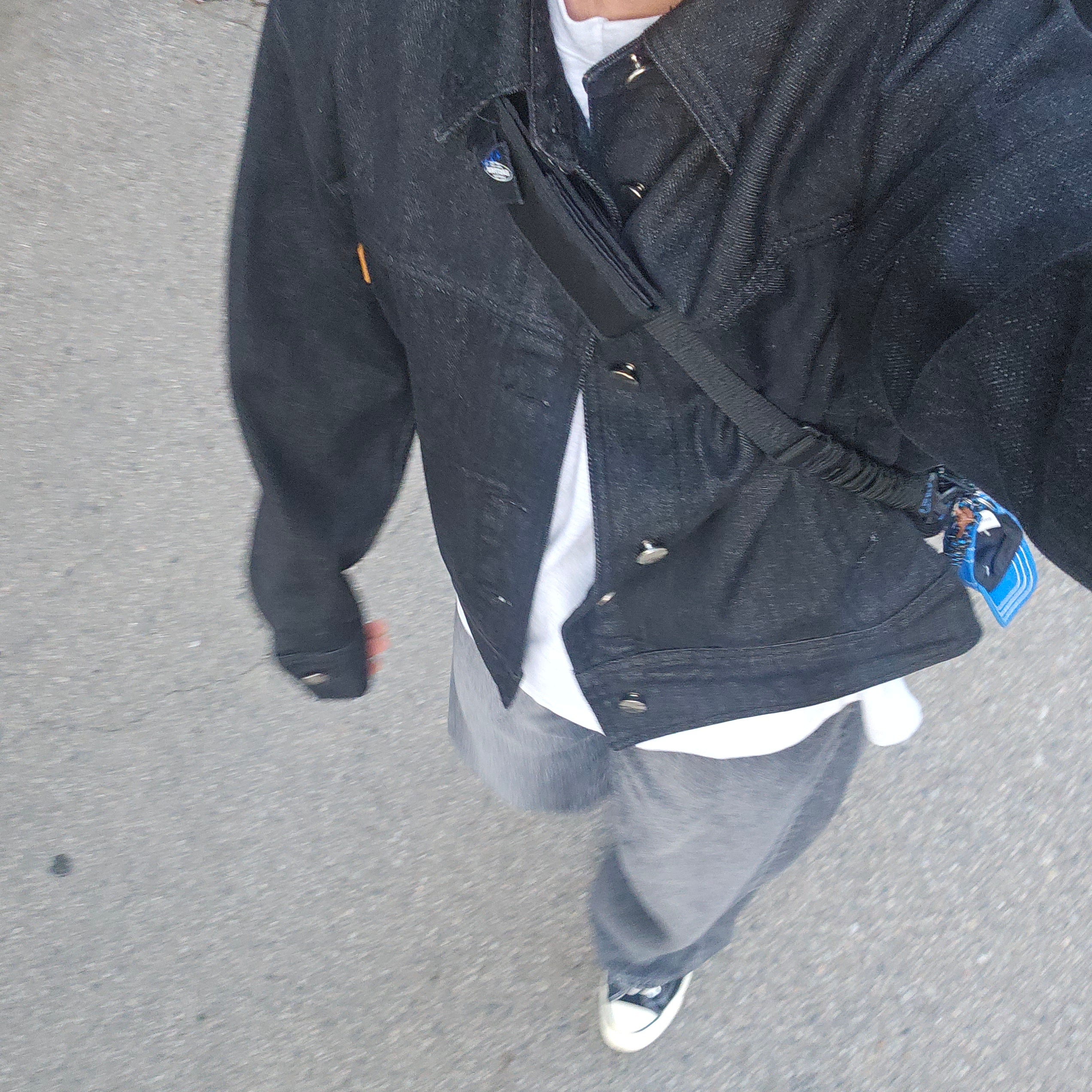 Converse Chuck 70 Ox Black - Standard, Hatchingroom Wide Curve Jeans Washed Black 착용 스타일 - 3