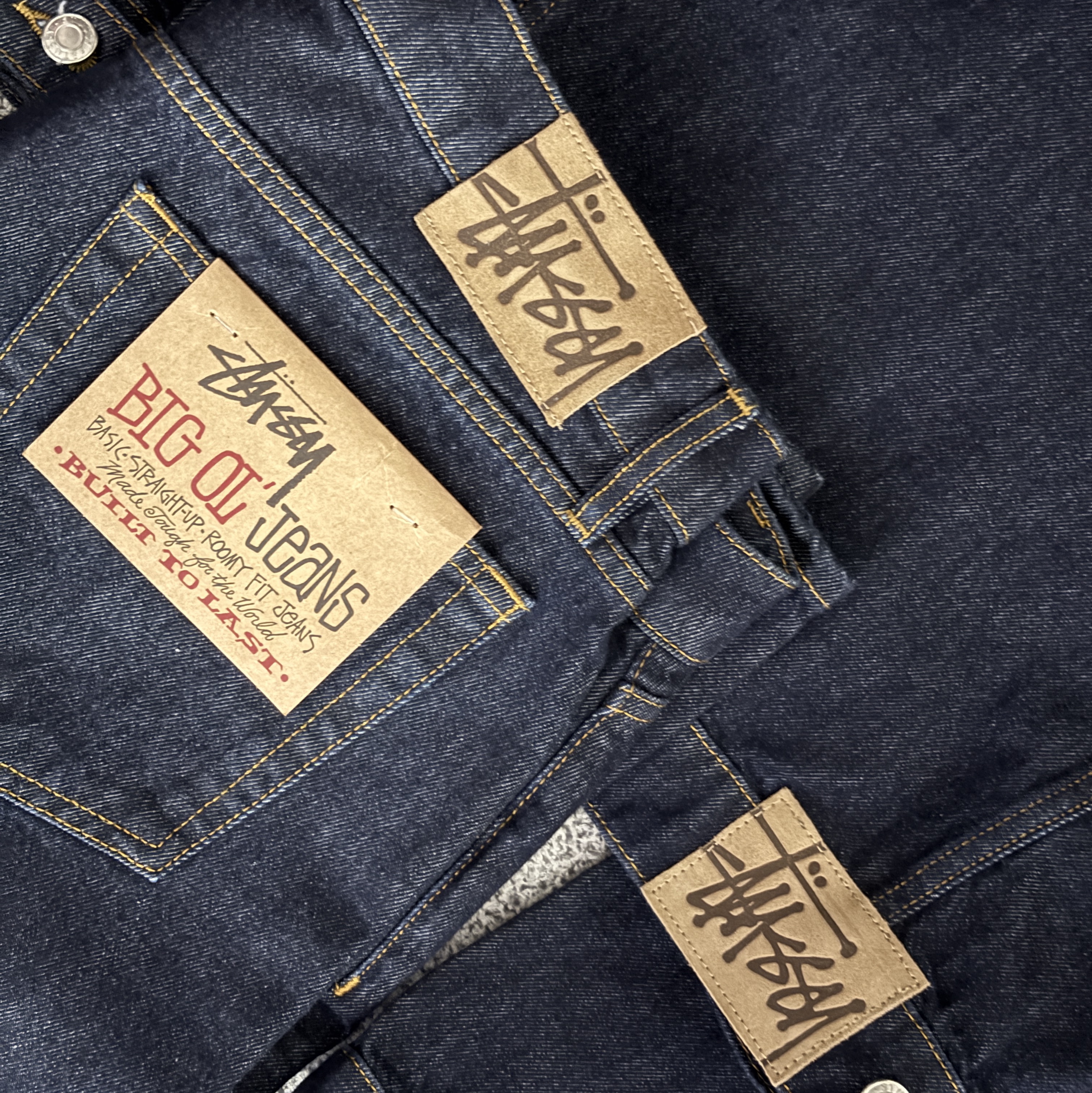 Stussy Denim Big OL' Jean Rinsed Indigo, Stussy Denim Trucker Jacket Rinsed Indigo 착용 스타일