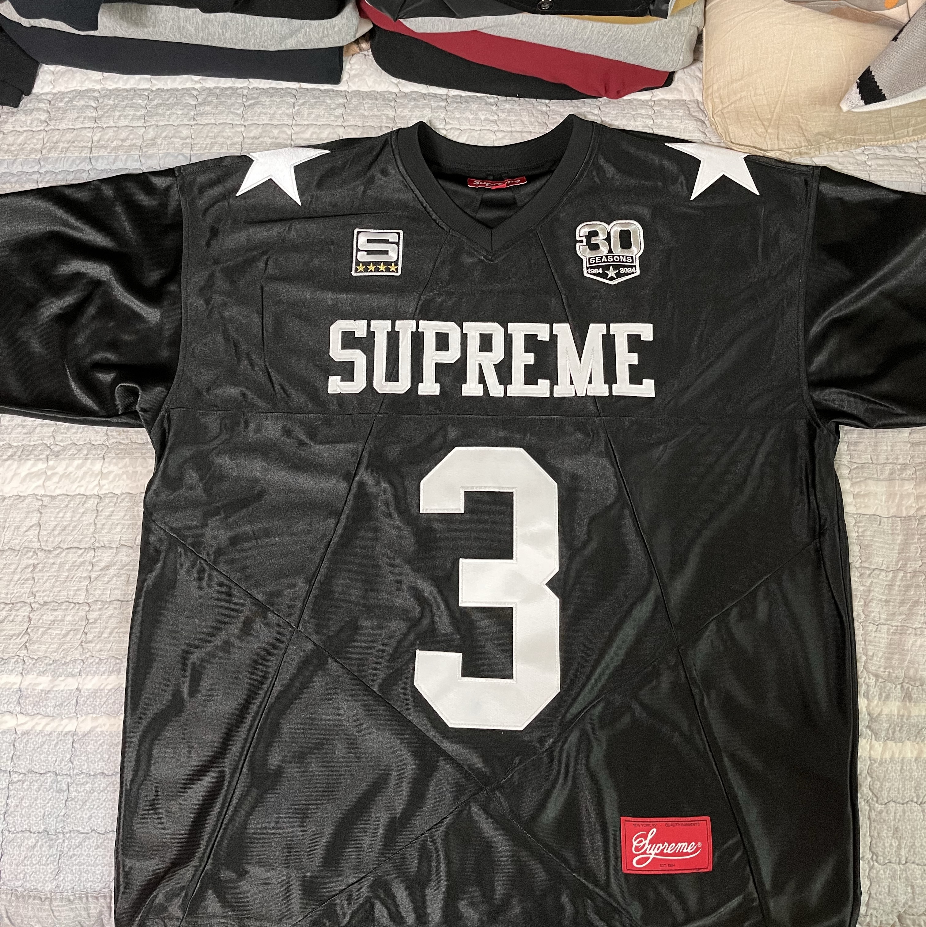 Supreme Star Football Jersey Black - 24FW 착용 스타일