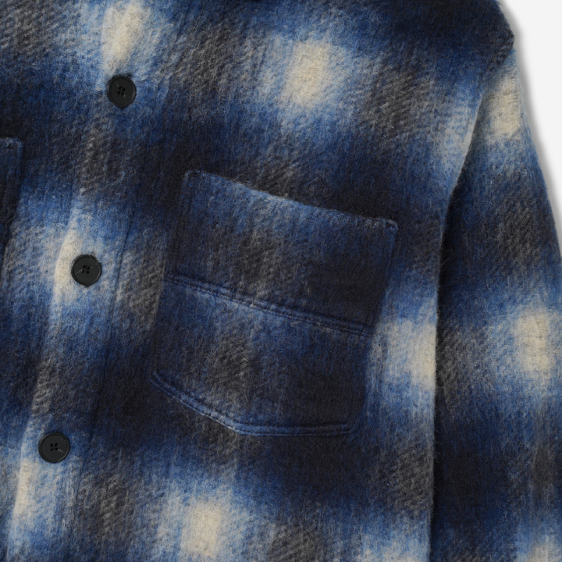 자라 텍스처드 체크 오버셔츠 블루(Zara Textured Check Overshirt Blue) - 3