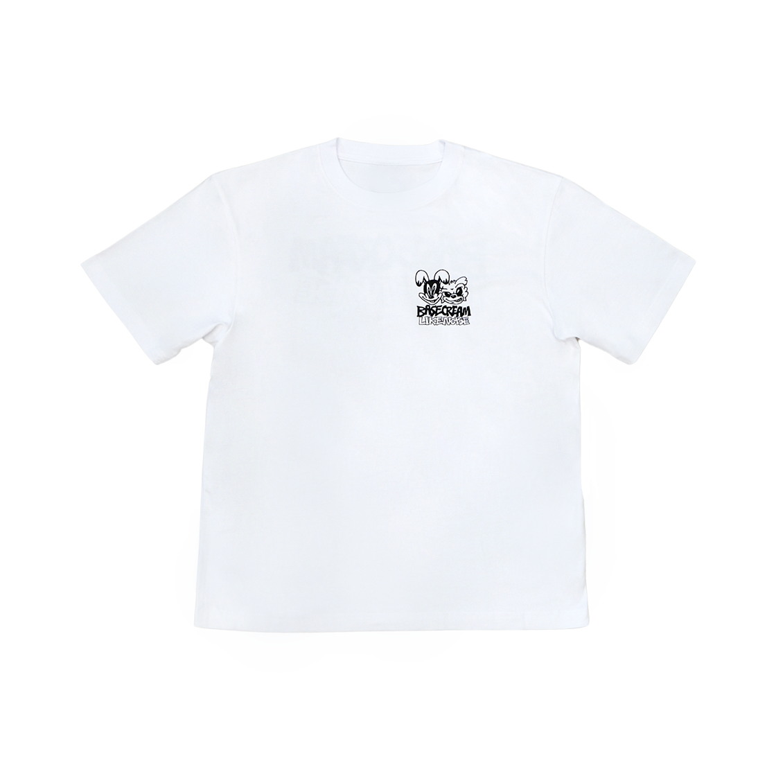 베이스크림 BCxGX2 헤드 티셔츠 화이트(Basecream BCxGX2 Head Tee White)