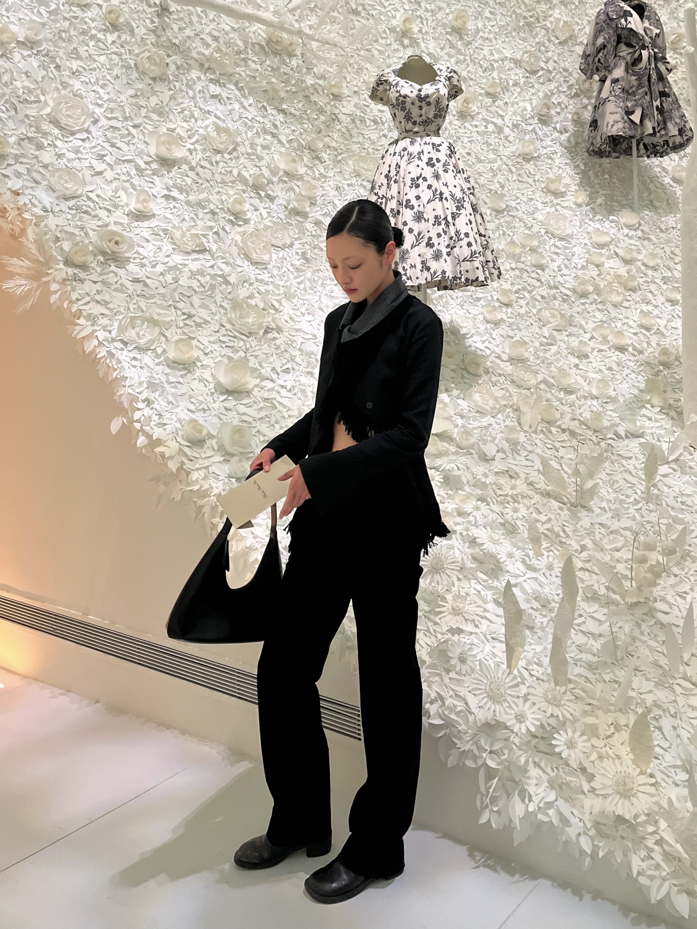 WET TAG High Neck Fringe Cotton Jacket Black, By Far Semi Patent Leather Baby Amber Black 착용 스타일 - 2