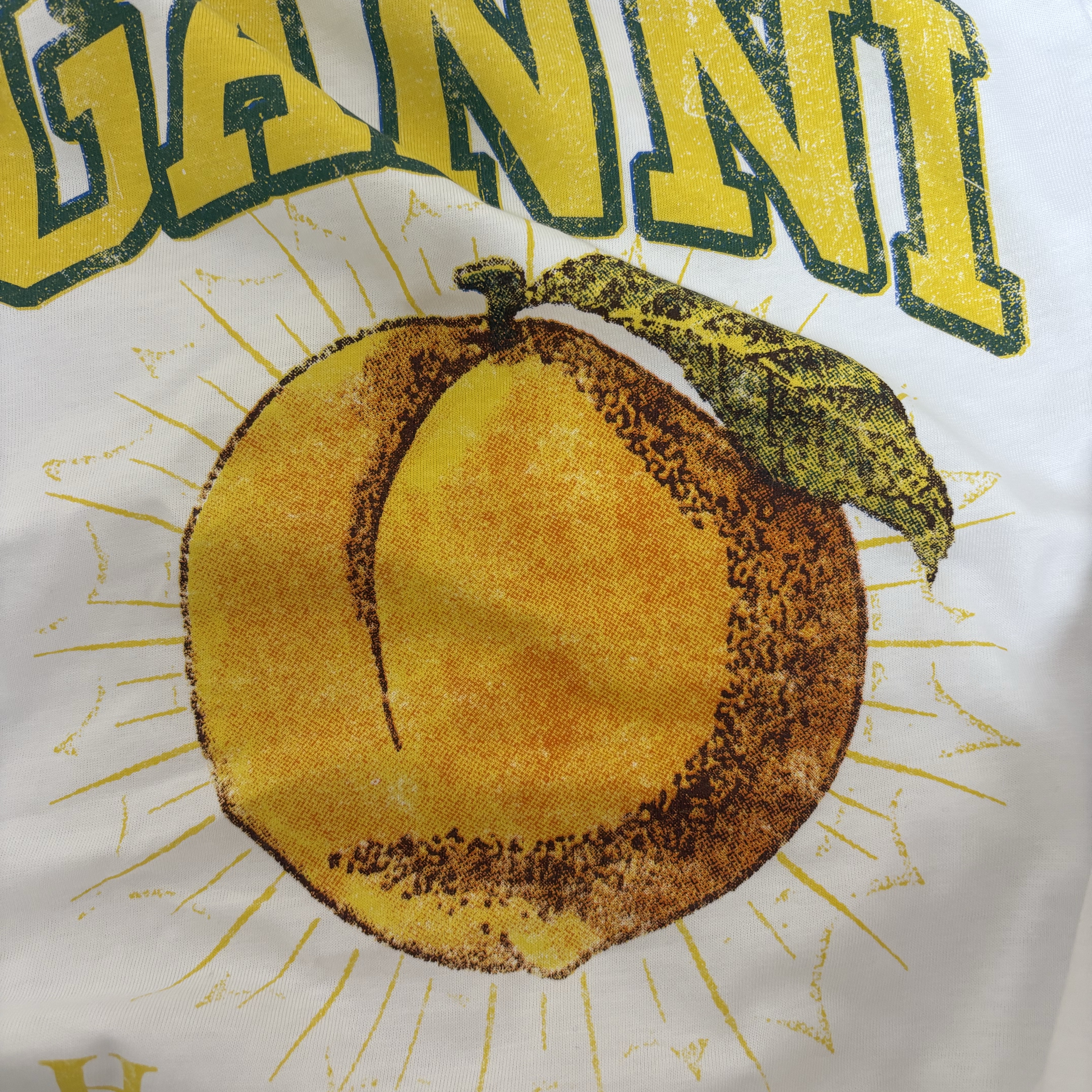 (W) Ganni Relaxed Peach T-Shirt Bright White 착용 스타일