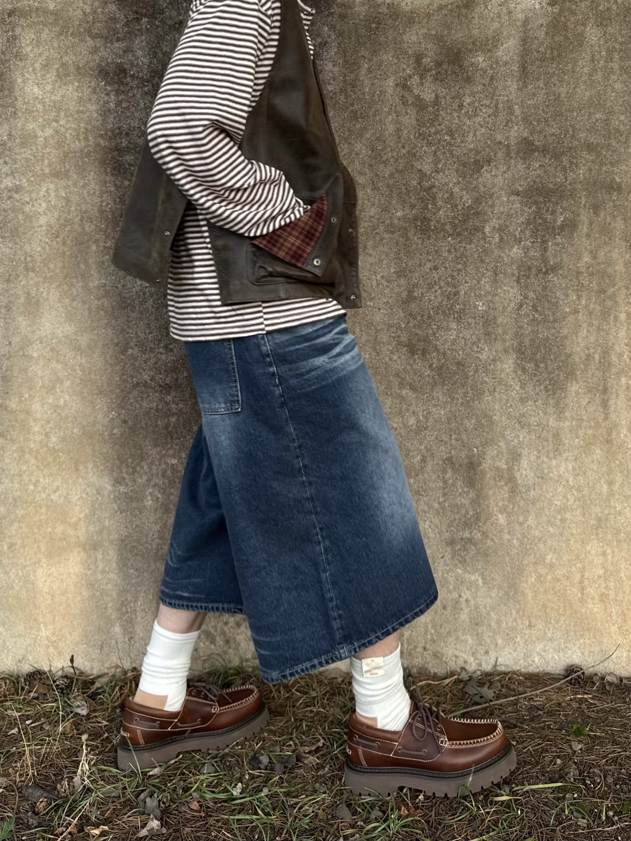 Human Made Denim Work Cap Indigo, LOSTGARDEN Harbor Brown 착용 스타일 - 2