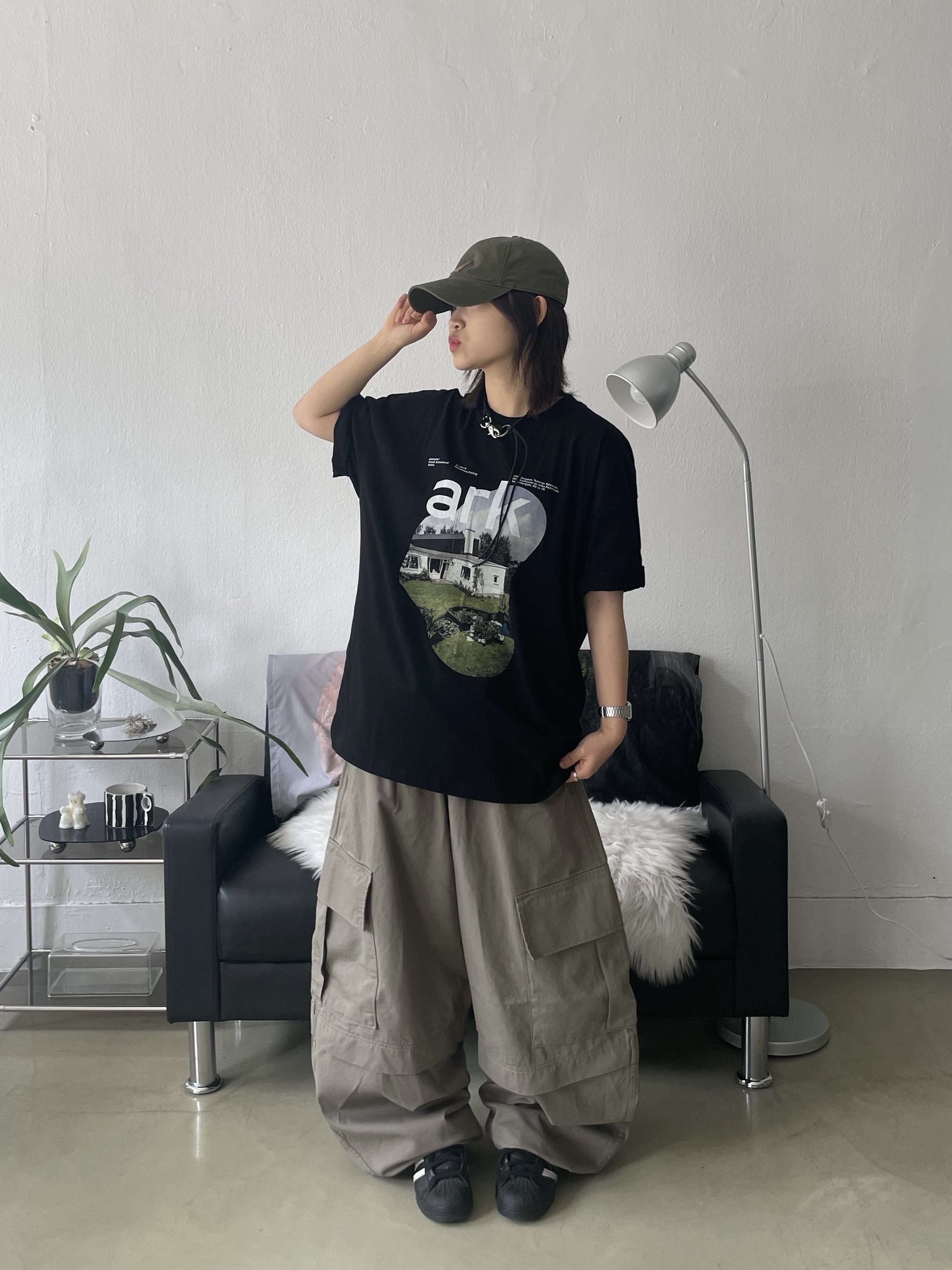 Carhartt Canvas Cap Army Green, Our Legacy Ladon Leather Keychain Black 착용 스타일 - 3