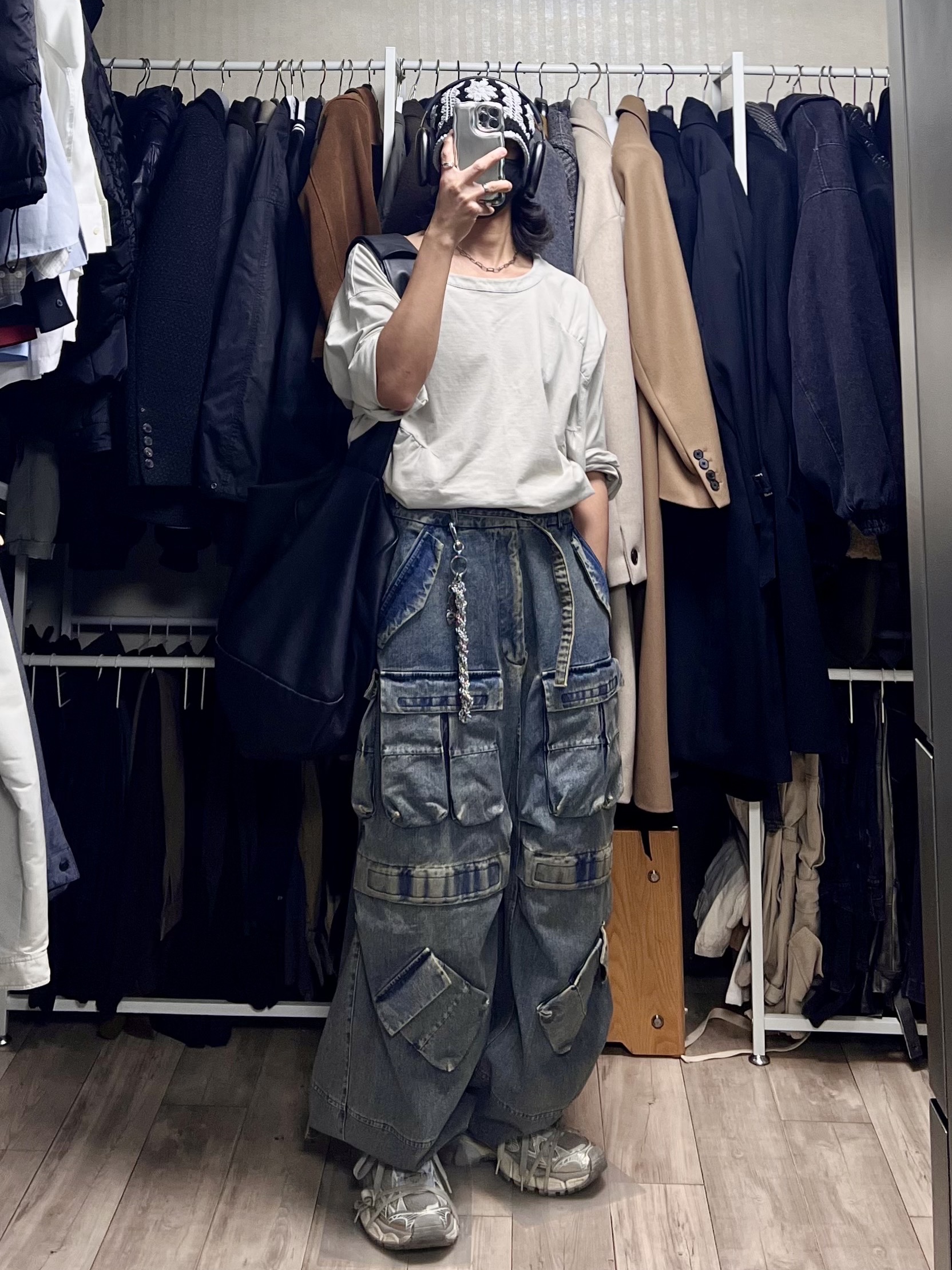 Balenciaga 3XL Sneakers Light Beige, [KREAM 단독] Ourpas 030 Wide Cargo Denim Blue 착용 스타일