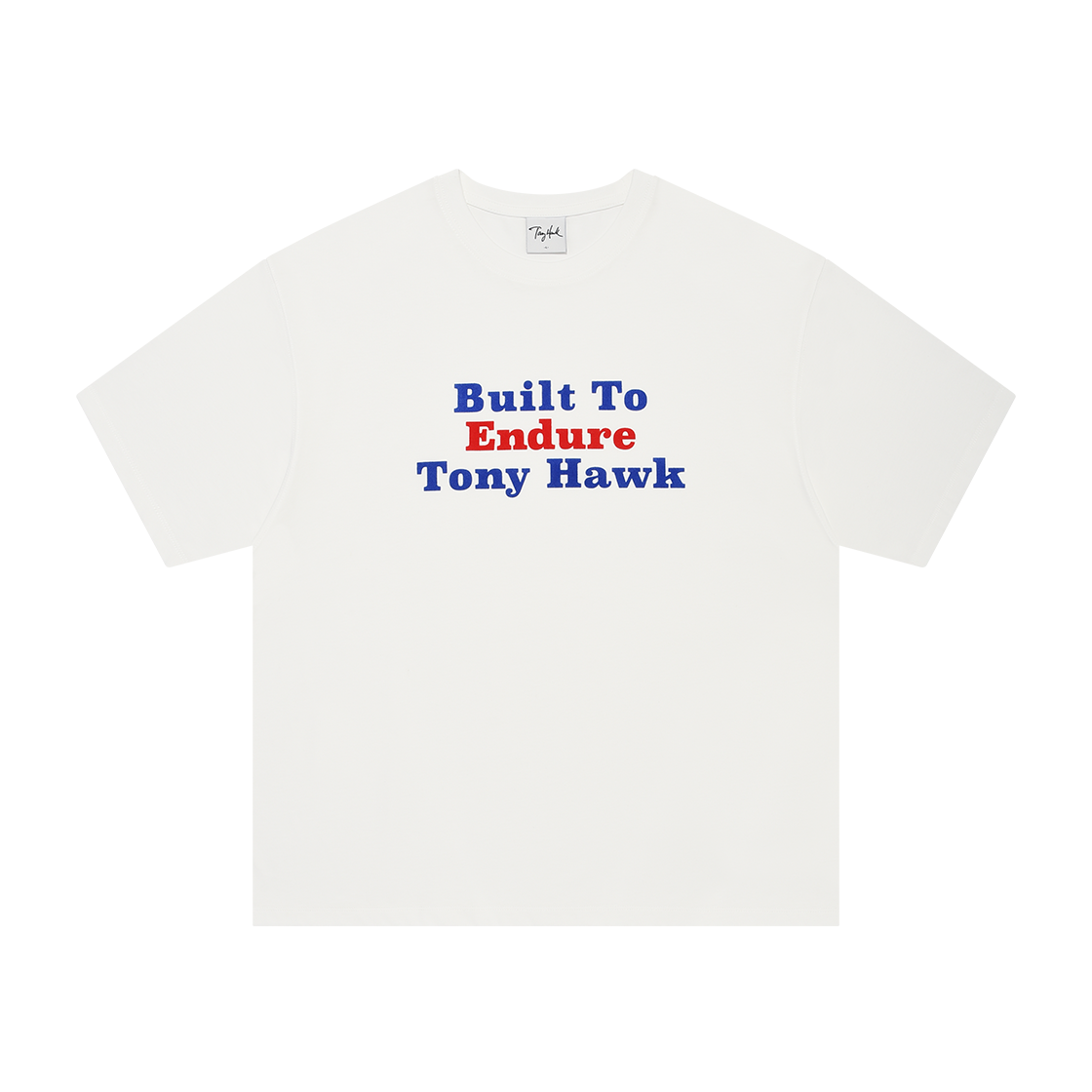 토니호크 후로킹 레터링 티셔츠 화이트(TONY HAWK Flocking Lettering T-Shirt White)