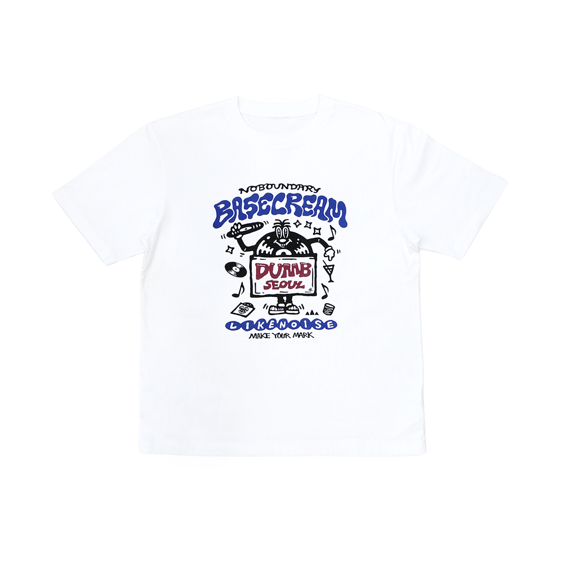 베이스크림 BCxGX2xDUMB 유니온 티셔츠 화이트(Basecream BCxGX2xDUMB Union Tee White)