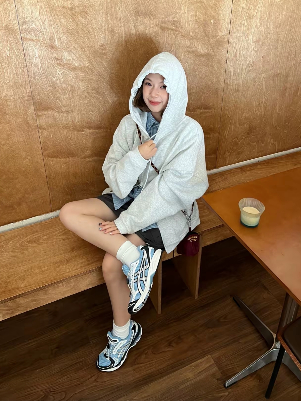 Asics Unlimited Gel-Kayano 14 Mist Cream 착용 스타일