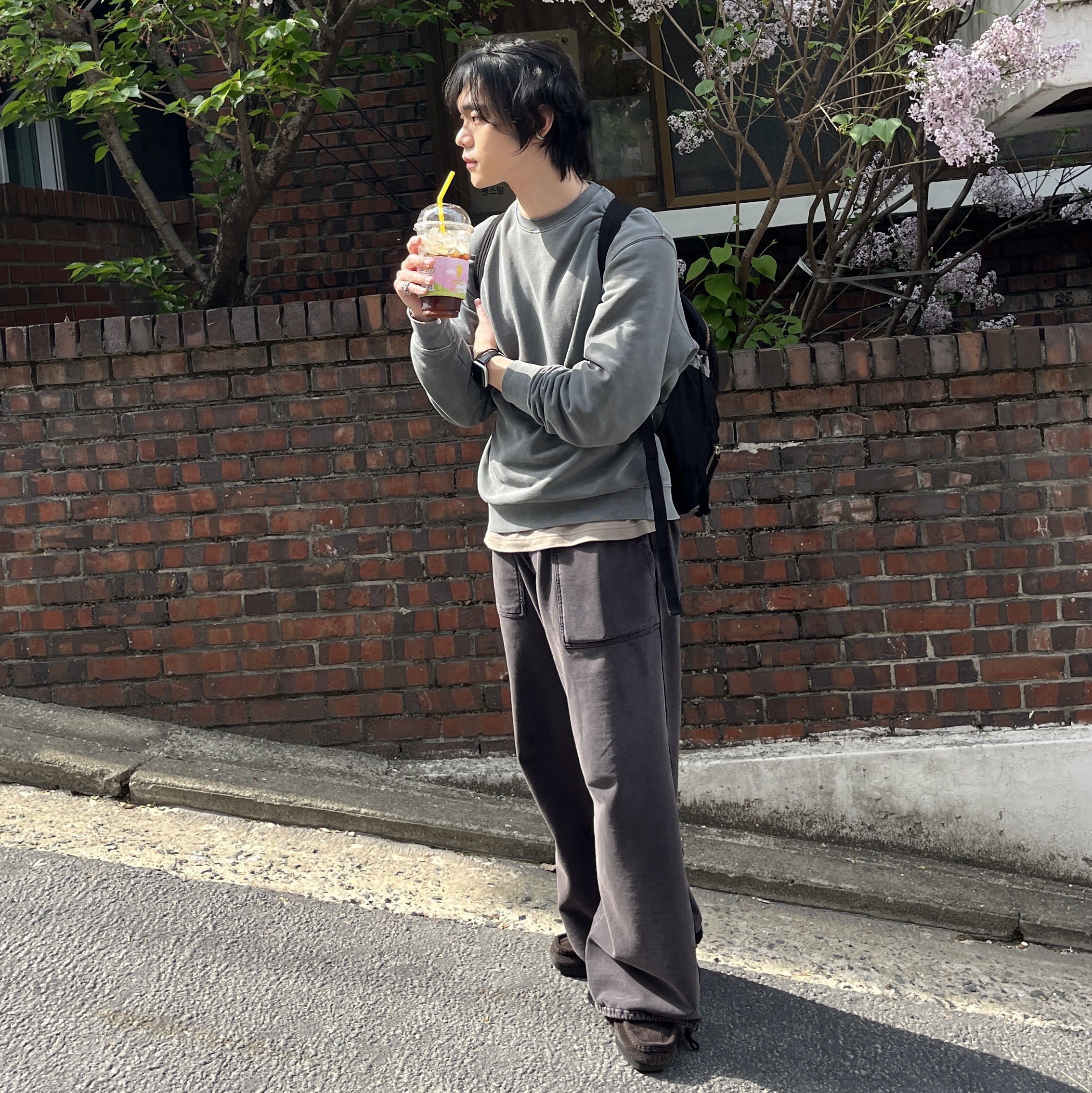 [프리오더] Polyteru Wallabee Shoes Star Dark brown, Polyteru 1011 Fatigue Sweatpants 1.2v Dark Purple Navy 착용 스타일 - 3