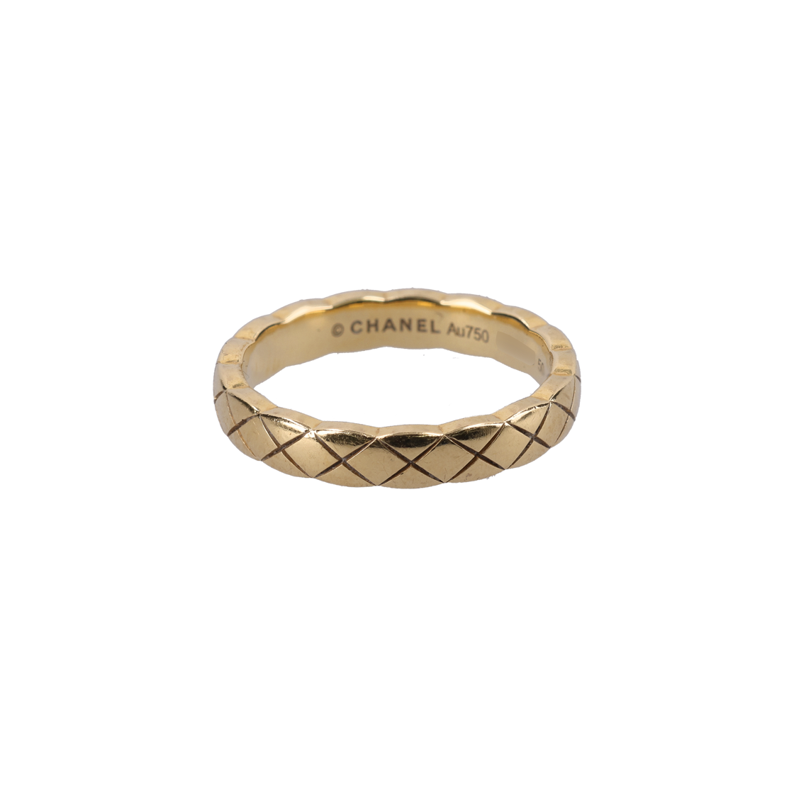 [B등급] 샤넬 J11794 코코 크러쉬 링 퀼티드 모티프 미니 옐로우 골드 50([B등급] Chanel Vintage Coco Crush Ring Quilted Motif Mini Yellow Gold 50)
