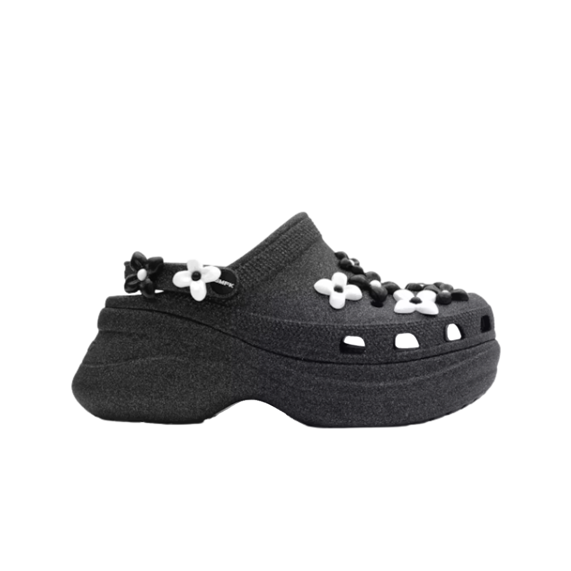 (W) 크록스 x 에스엠에프케이 클래식 베이 클로그 블랙 글리터((W) Crocs x SMFK Classic Bae Clog Black Glitter)