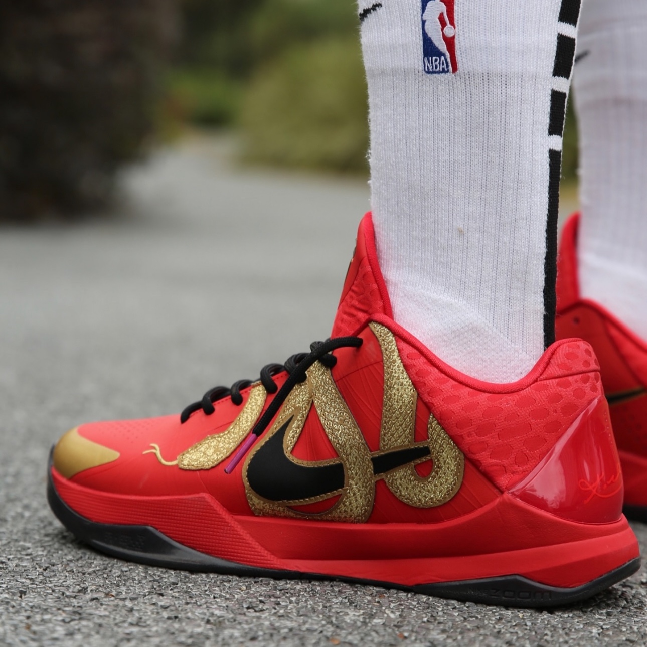 Nike Kobe 5 Protro Year of the Mamba University Red 착용 스타일 - 3