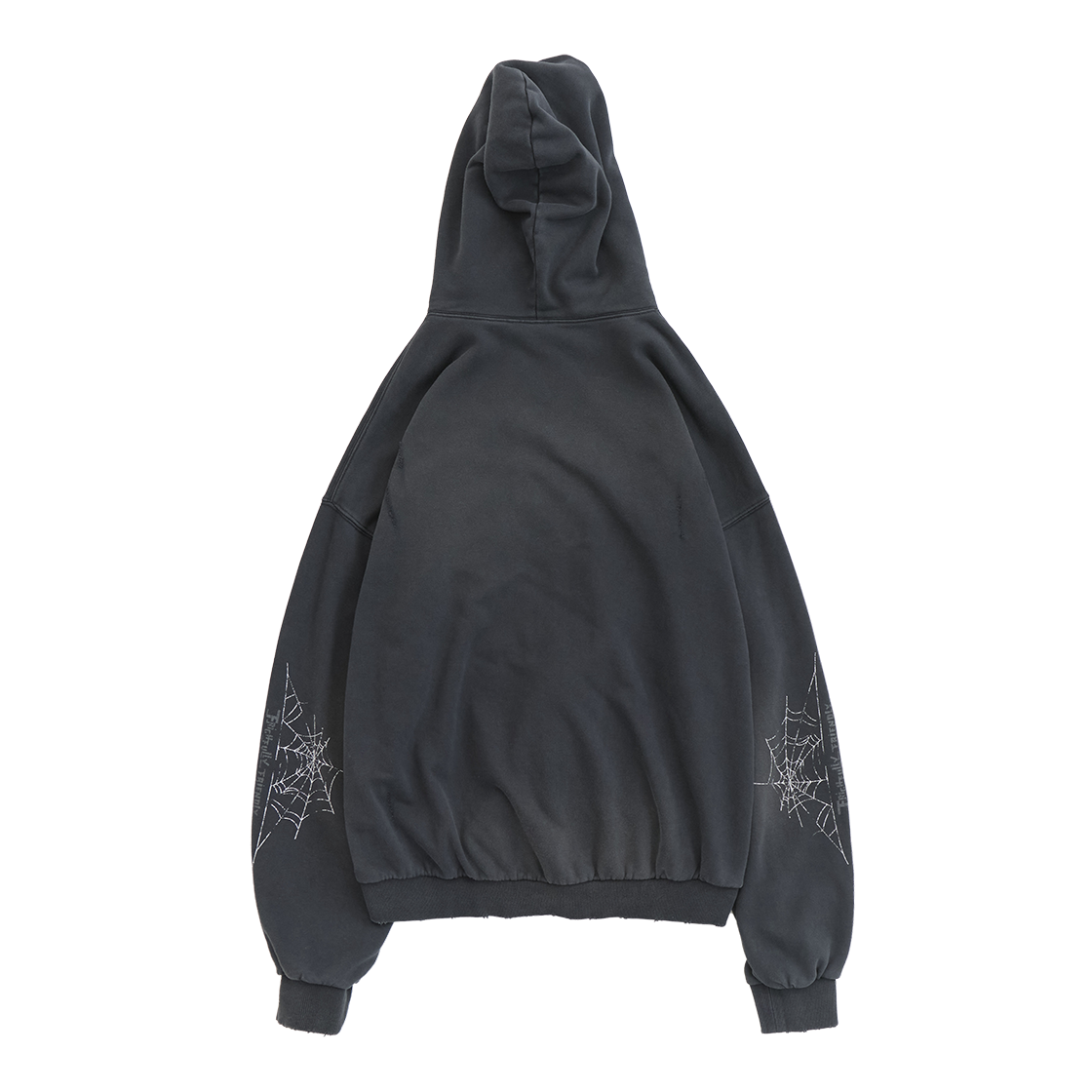 폴리테루 x 캐스퍼 집 후디 '스파이더 웹' 하드 워시드 잉크(Polyteru x Casper Zip Hoodie 'Spider's Web' Hard Washed Ink) - 2