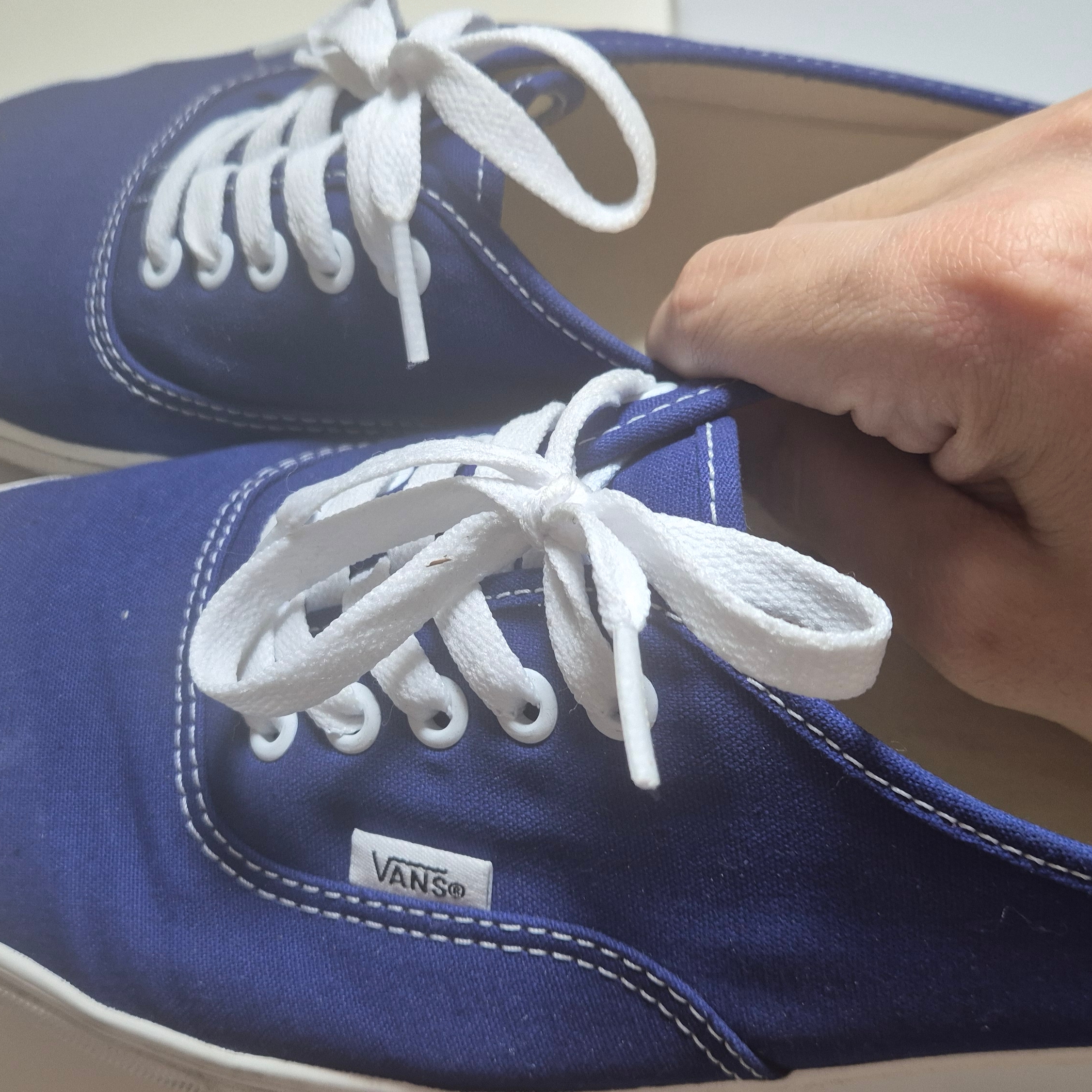 Vans Canvas Authentic Mule Blue 착용 스타일