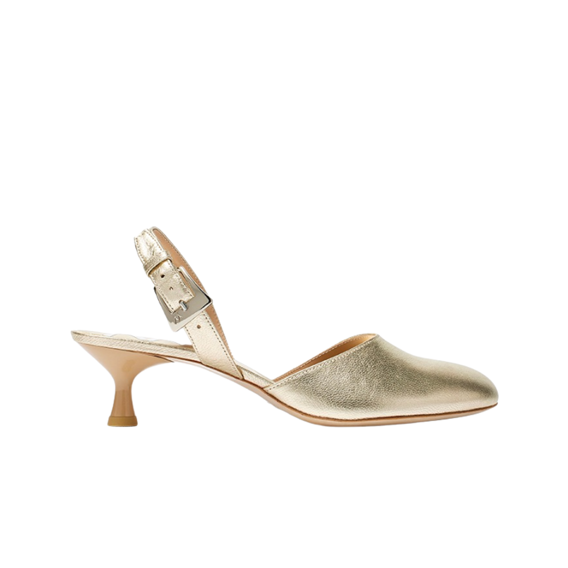 (W) 오픈 Yy 번 슬링백 힐 샴페인 골드((W) Open Yy Bun Slingback Heels Champagne Gold)