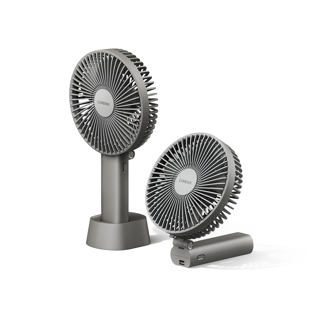 루메나 FAN PRO MAX 빅팬 휴대용 탁상용 폴더블 선풍기 다크 그레이(Lumena FAN PRO MAX Big Pan Portable Tabletop Foldable Fan Dark Gray)