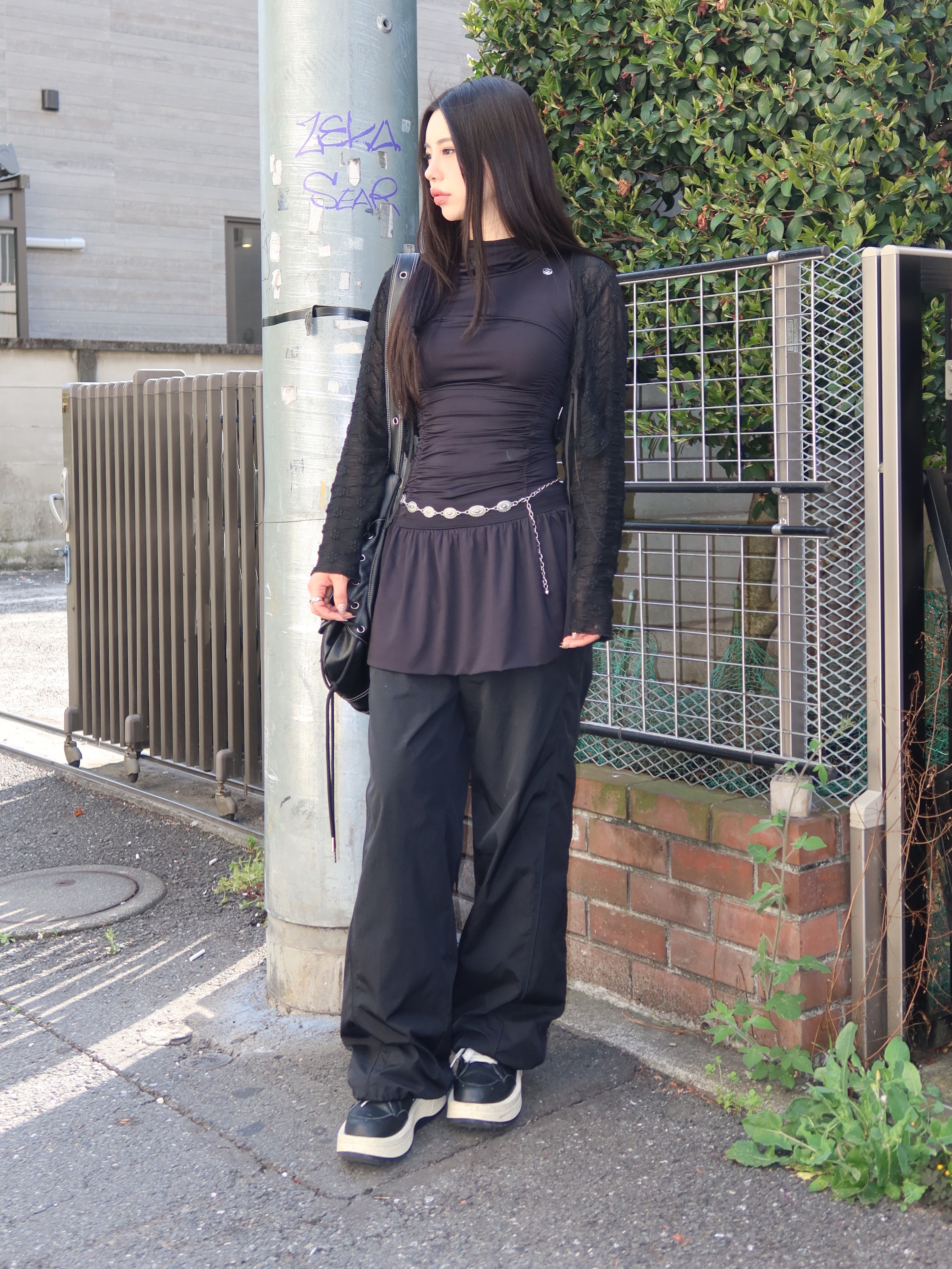 Converse x Drkshdw Turbowpn Black Cream 착용 스타일