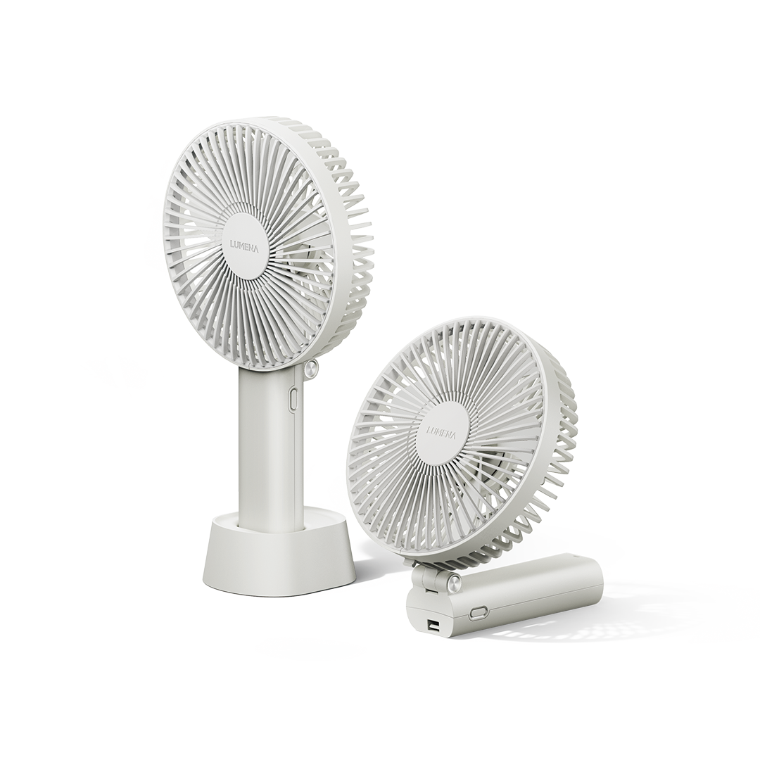 루메나 FAN PRO MAX 빅팬 휴대용 탁상용 폴더블 선풍기 크림 화이트(Lumena FAN PRO MAX Big Pan Portable Tabletop Foldable Fan Cream White)