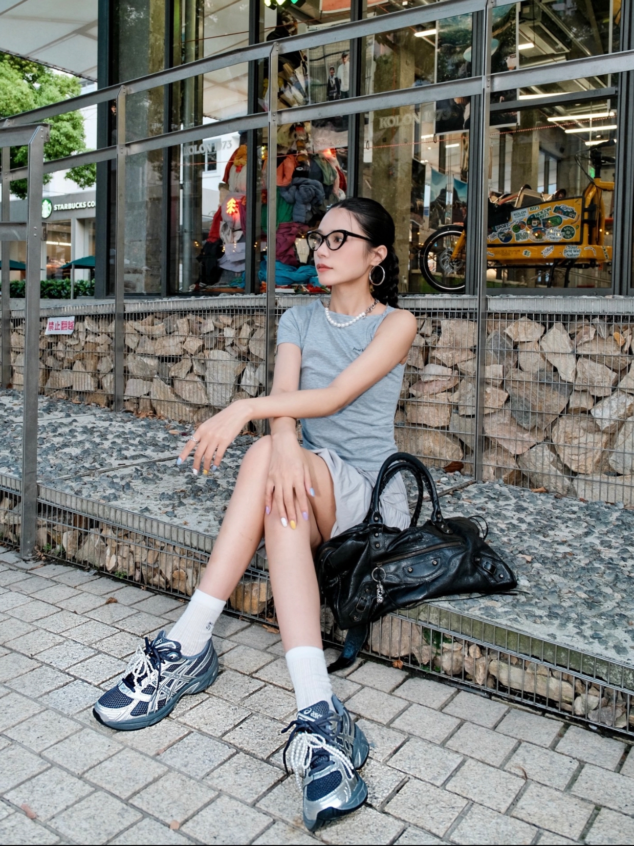 Asics Gel-1130 Steel Grey Pure Silver 착용 스타일