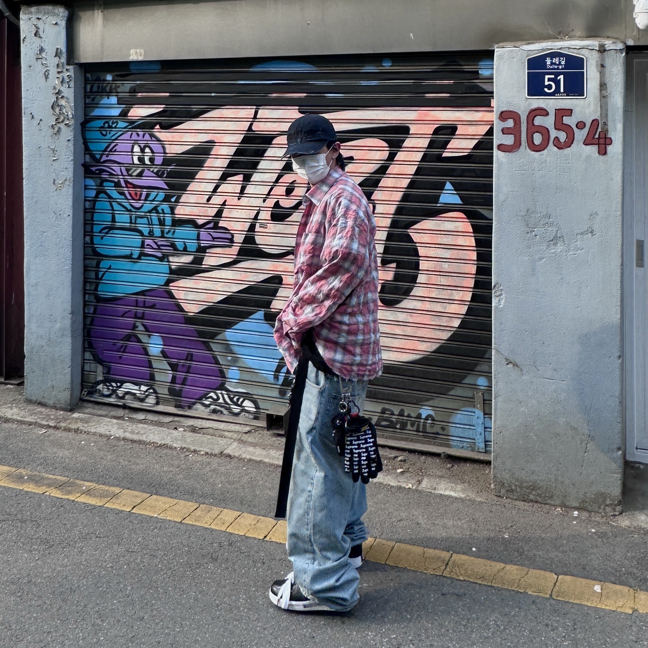 Nike x Peaceminusone Air Force 1 Low Para-Noise 3.0 Black and Multicolor 착용 스타일