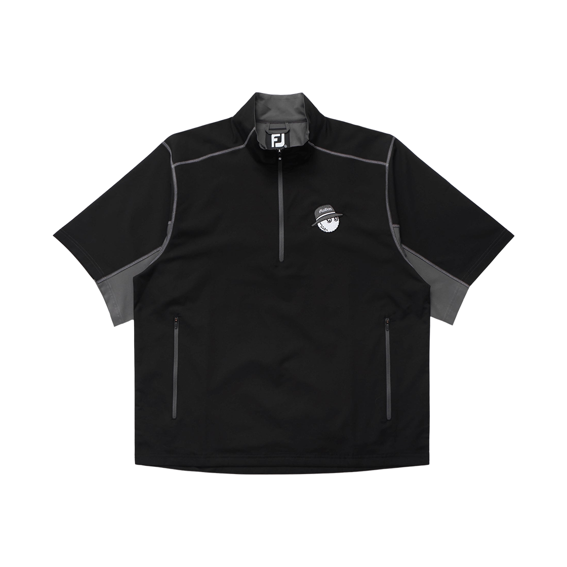 - Malbon Golf x Footjoy SS Sport Windshirt Black Charcoal