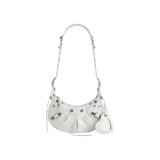 671309 Balenciaga Arena Lambskin Le Cagole XS Shoulder Bag White