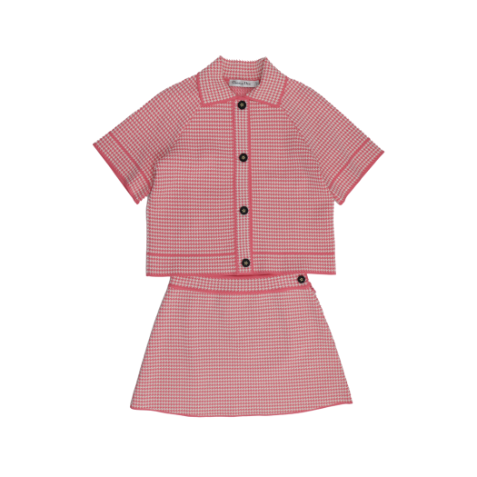 ITNAMA8EKGK6 Dior Houndstooth Technical Knit Dioriviera Set-up White Pink