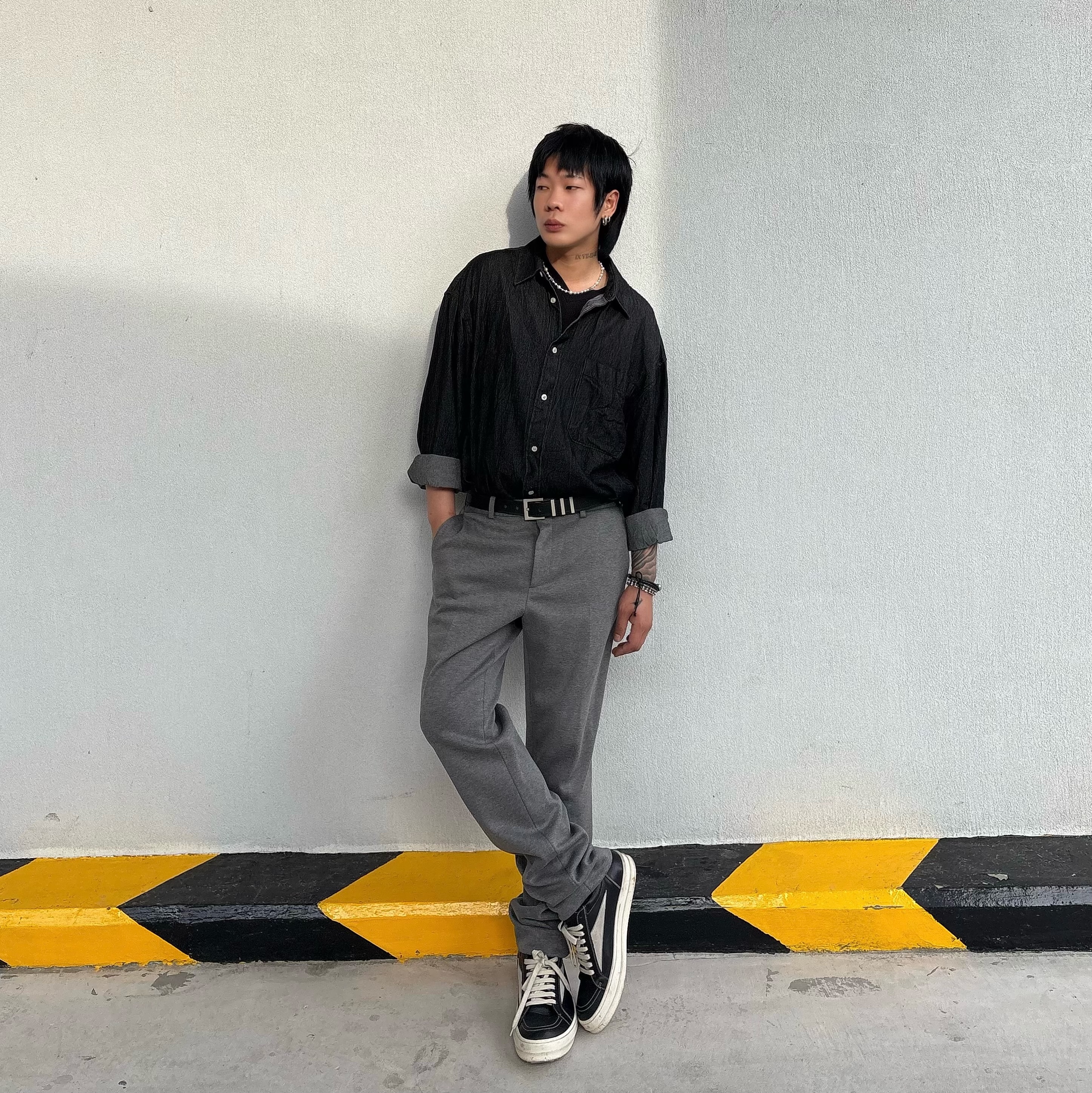 Rick Owens Lido Vintage Sneakers Black Milk 착용 스타일
