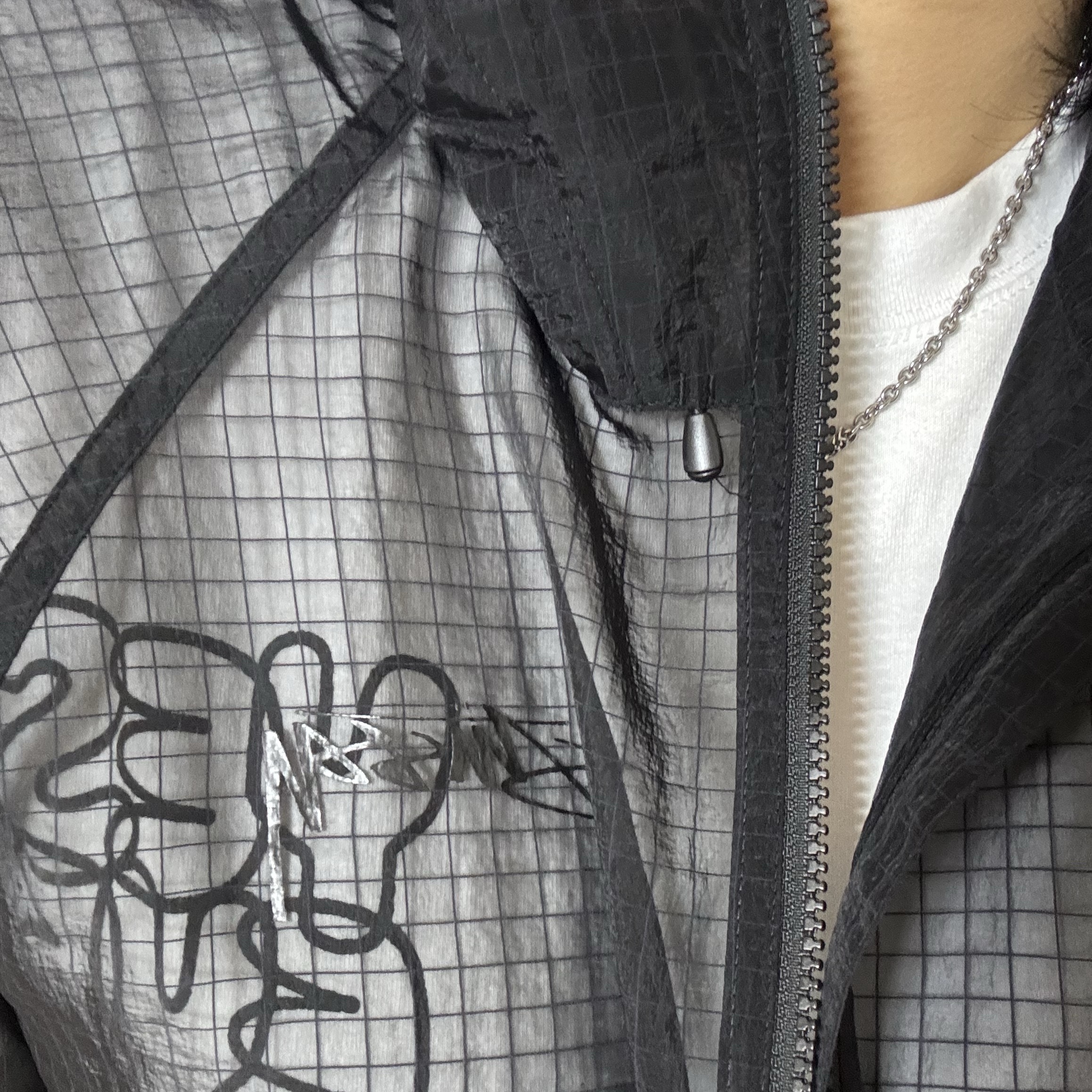 Stussy Beach Shell Transparent Ripstop Black 착용 스타일