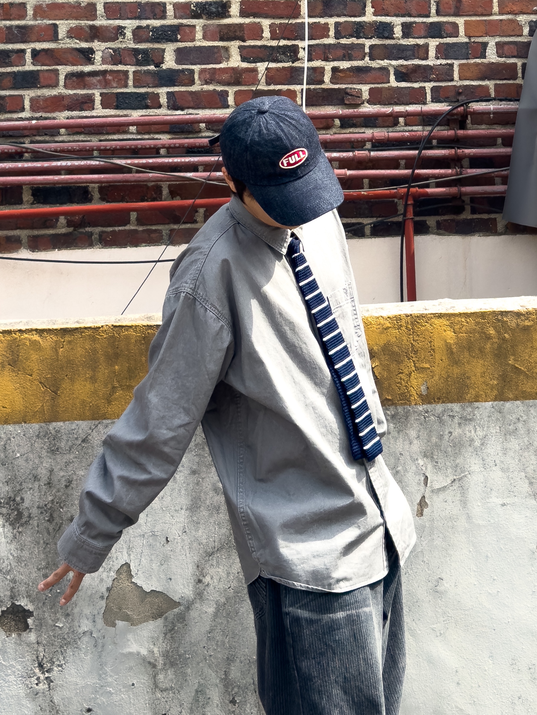 Fullcount Full Emblem Denim Baseball Cap Indigo Blue 착용 스타일 - 1