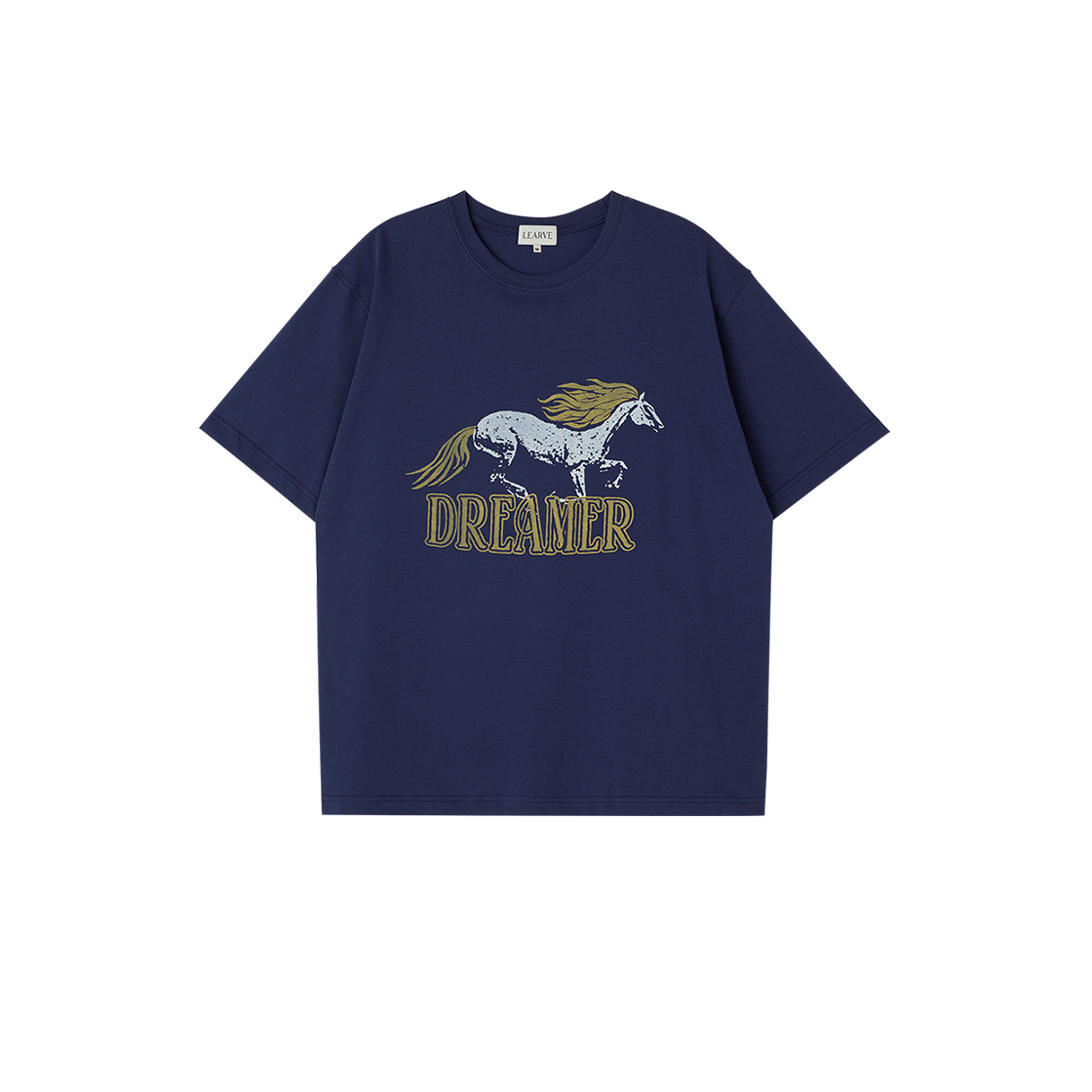 LE7SIN11-NA LEARVE Wild Dreamer Print T-Shirt Navy
