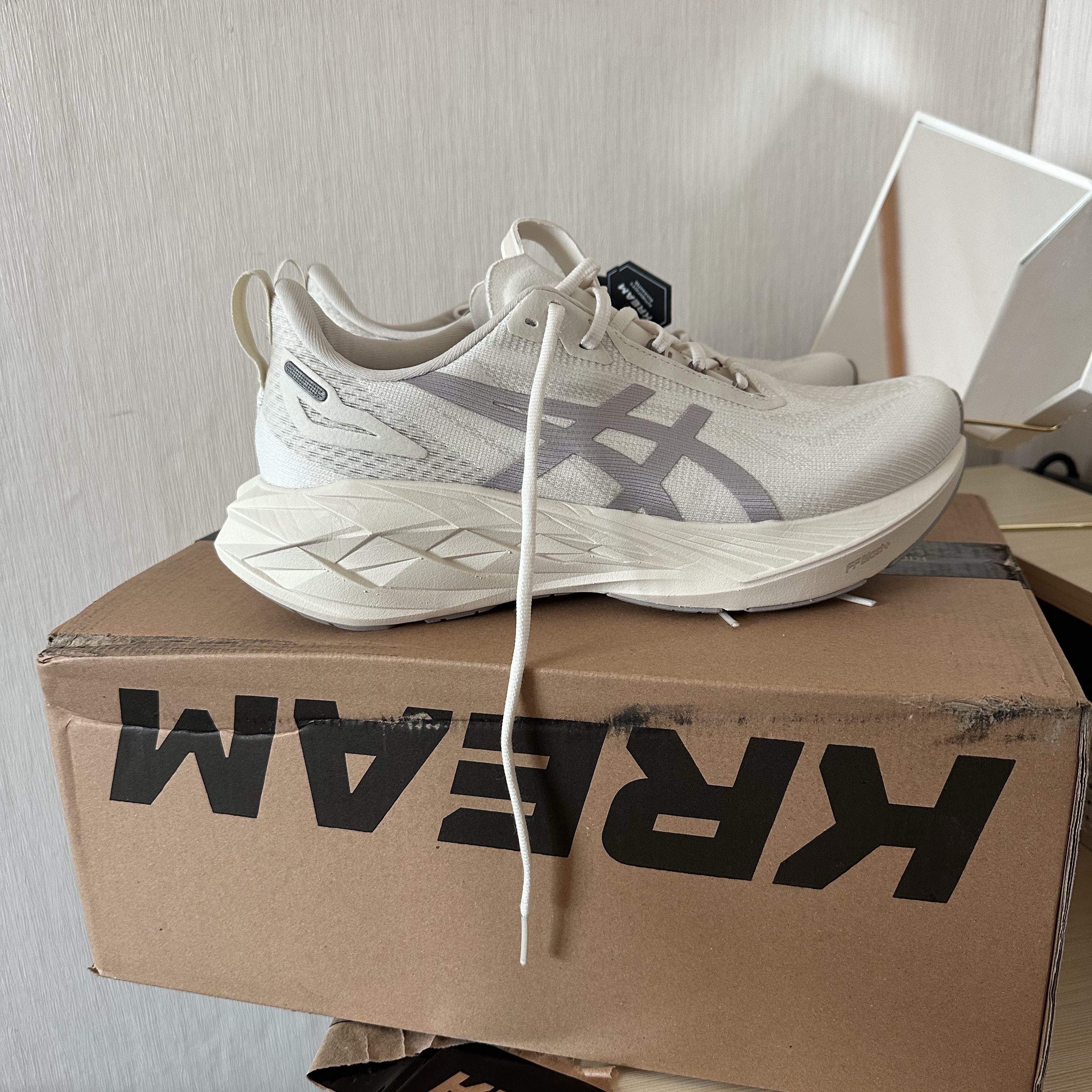 Asics Novablast 4 LE Birch Moonrock 착용 스타일
