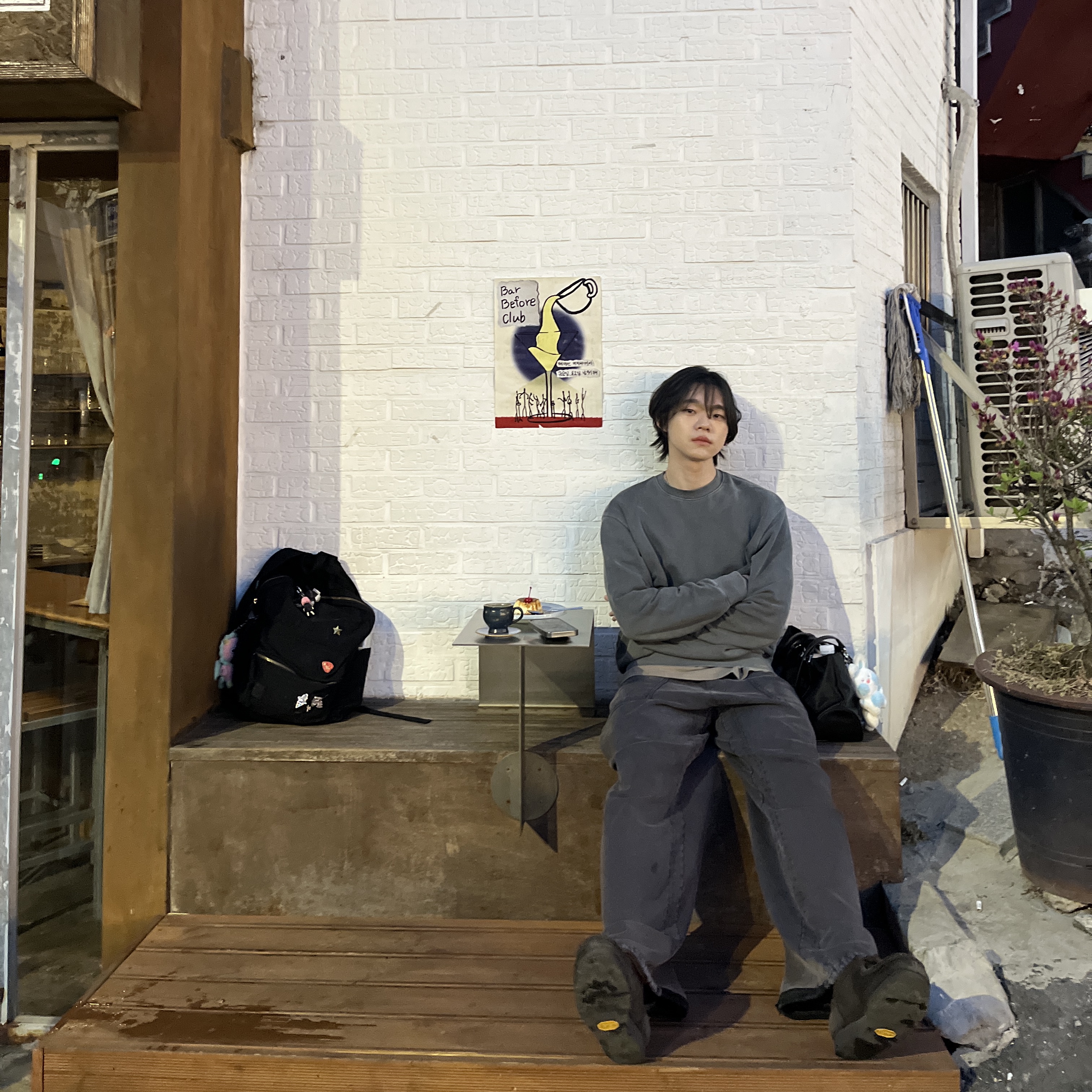 [프리오더] Polyteru Wallabee Shoes Star Dark brown, Polyteru 1011 Fatigue Sweatpants 1.2v Dark Purple Navy 착용 스타일 - 1