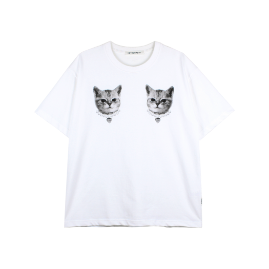 HTTPMD25AWH00 Hetherment Meow Duo T-shirts White