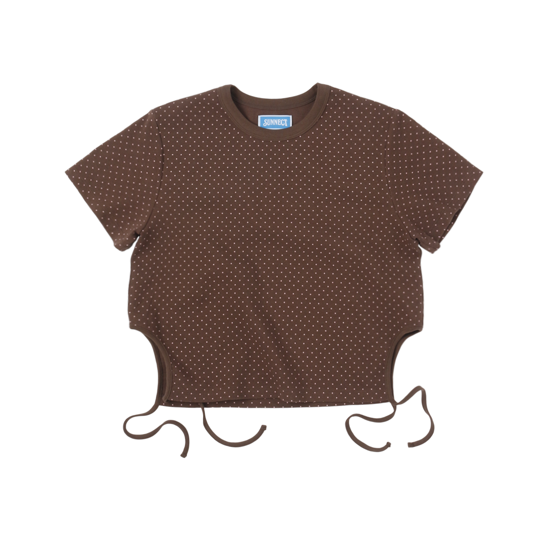 SNCT25STO020BW (W) SUNNECT Polka Dot Side String T-Shirt Brown