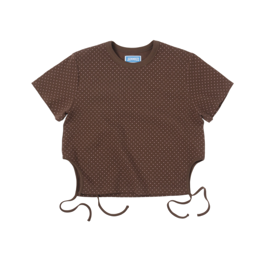 SNCT25STO020BW (W) Sunnect Polka Dot Side String T-Shirt Brown