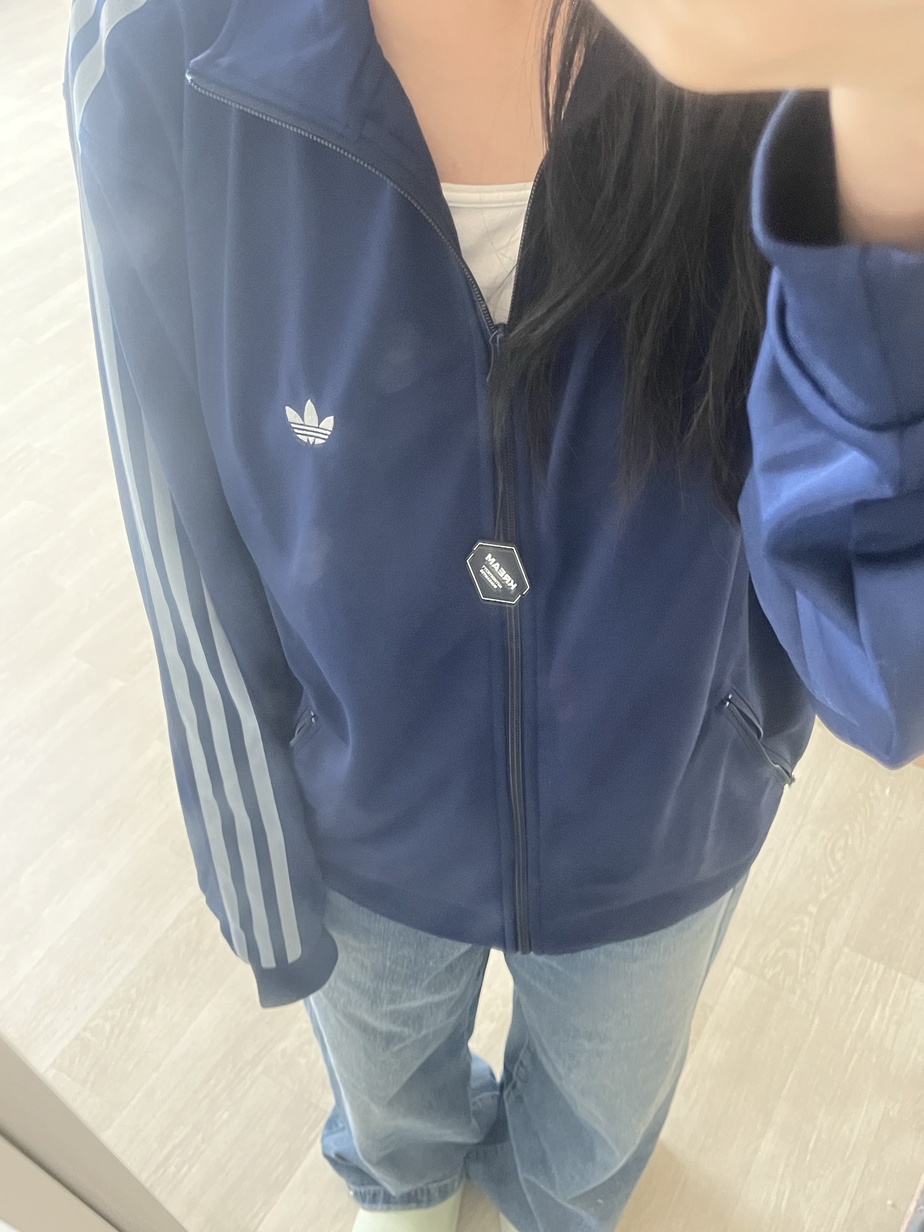 Adidas Originals Beckenbauer Track Jacket Night Indigo - KR Sizing 착용 스타일 - 3