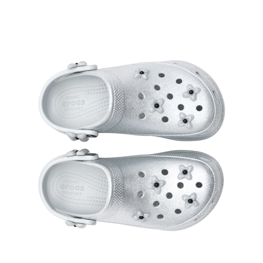(W) 크록스 x 에스엠에프케이 클래식 베이 클로그 실버 글리터((W) Crocs x SMFK Classic Bae Clog Silver Glitter) - 2