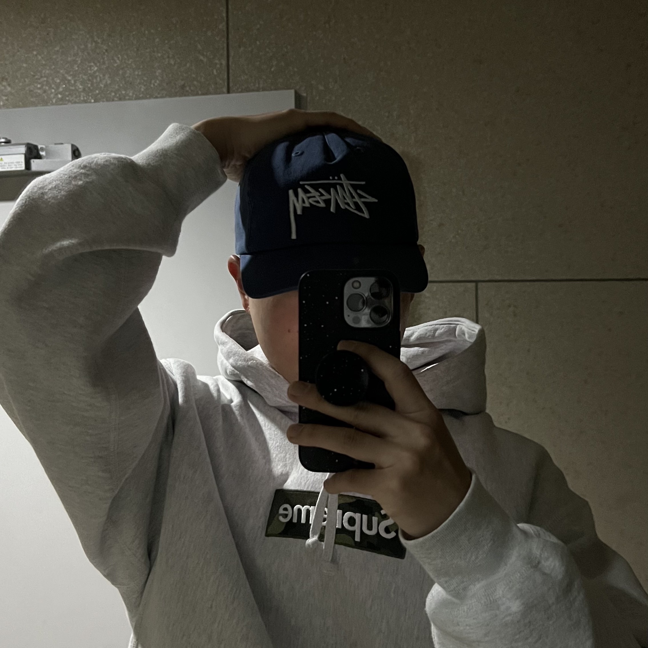 Supreme Box Logo Hooded Sweatshirt Ash Grey - 23FW 착용 스타일
