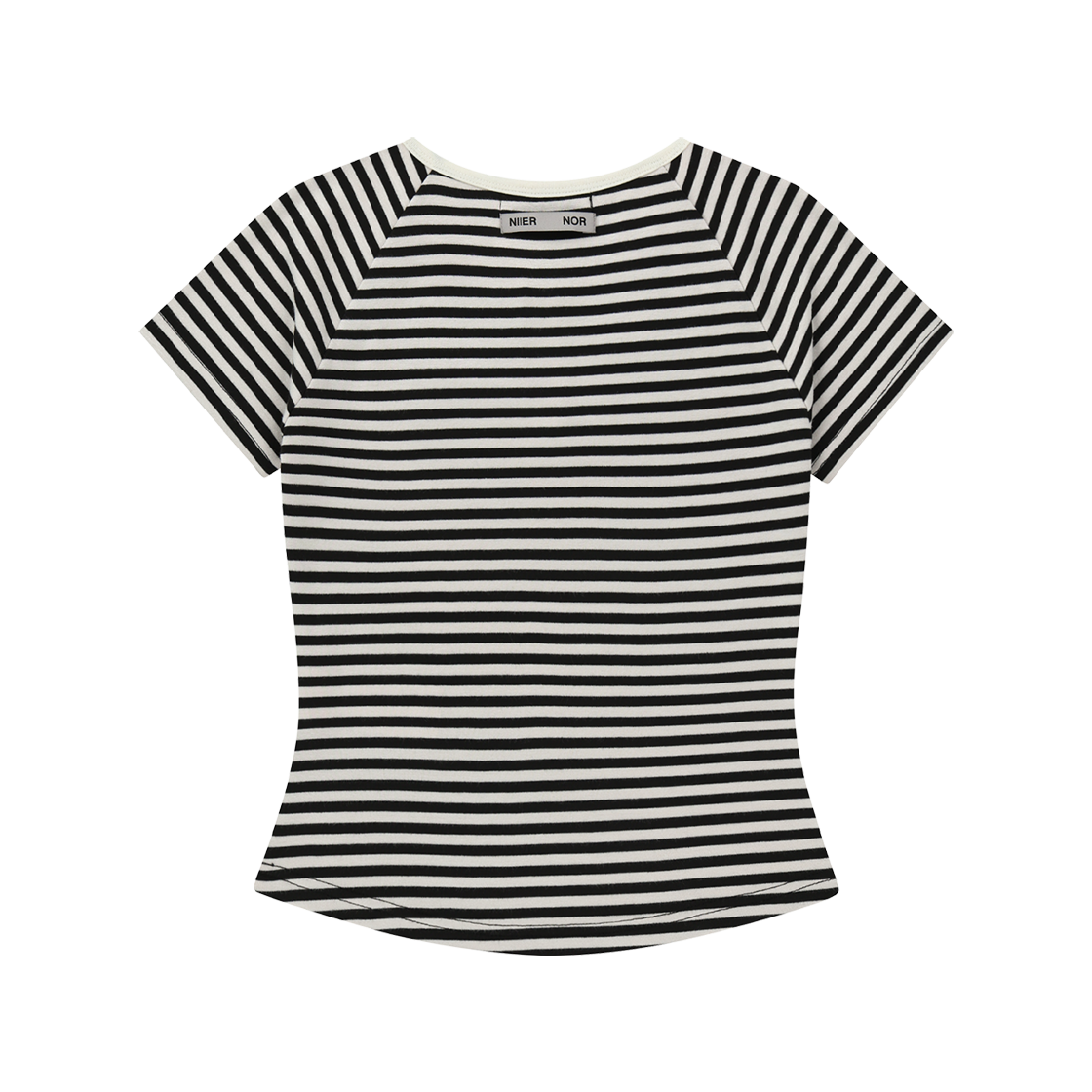 【NIIER NOR】SHIRRING STRIPE BUTTON DOWN TEE 니어 노어 셔링 스트라이프 버튼다운 티 화이트 | NIIER NOR | KREAM