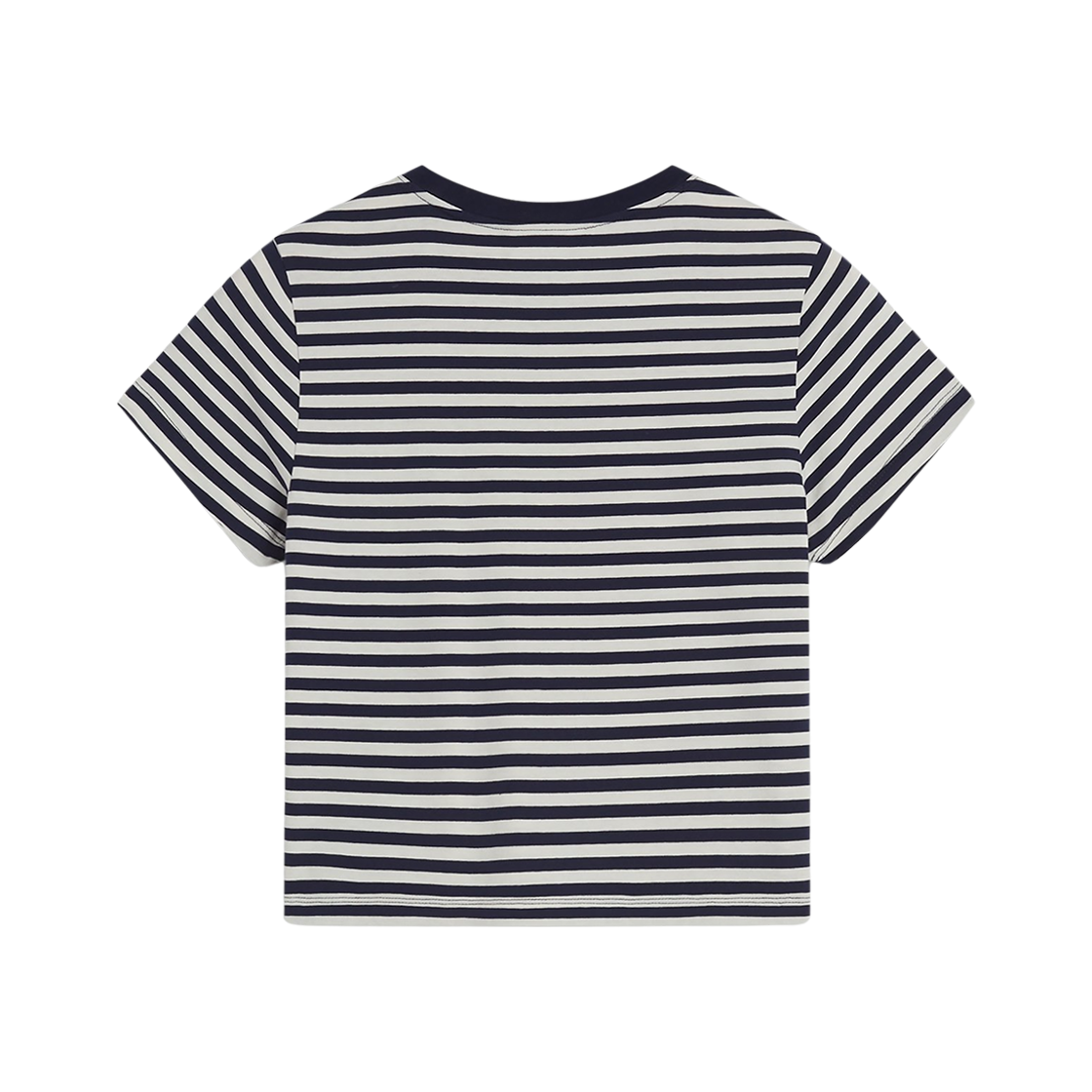(W) 메종 키츠네 볼드 폭스 헤드 패치 멀티 스트라이프 베이비 티셔츠 잉크 블루 밀크((W) Maison Kitsune Bold Fox Head Patch Multi Striped Baby T-Shirt Ink Blue Milk) - 2