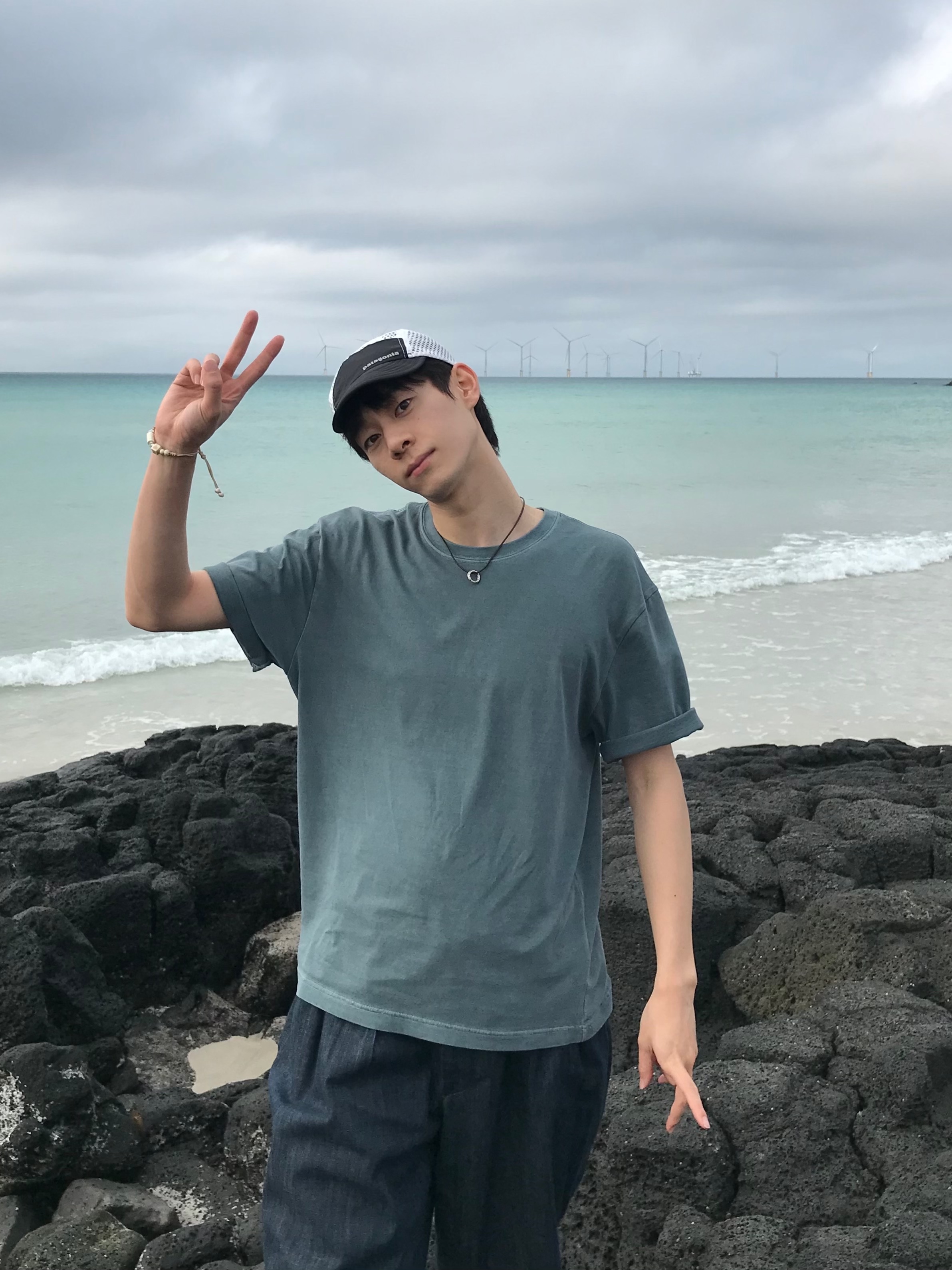Patagonia Duckbill Cap Black 착용 스타일 - 1