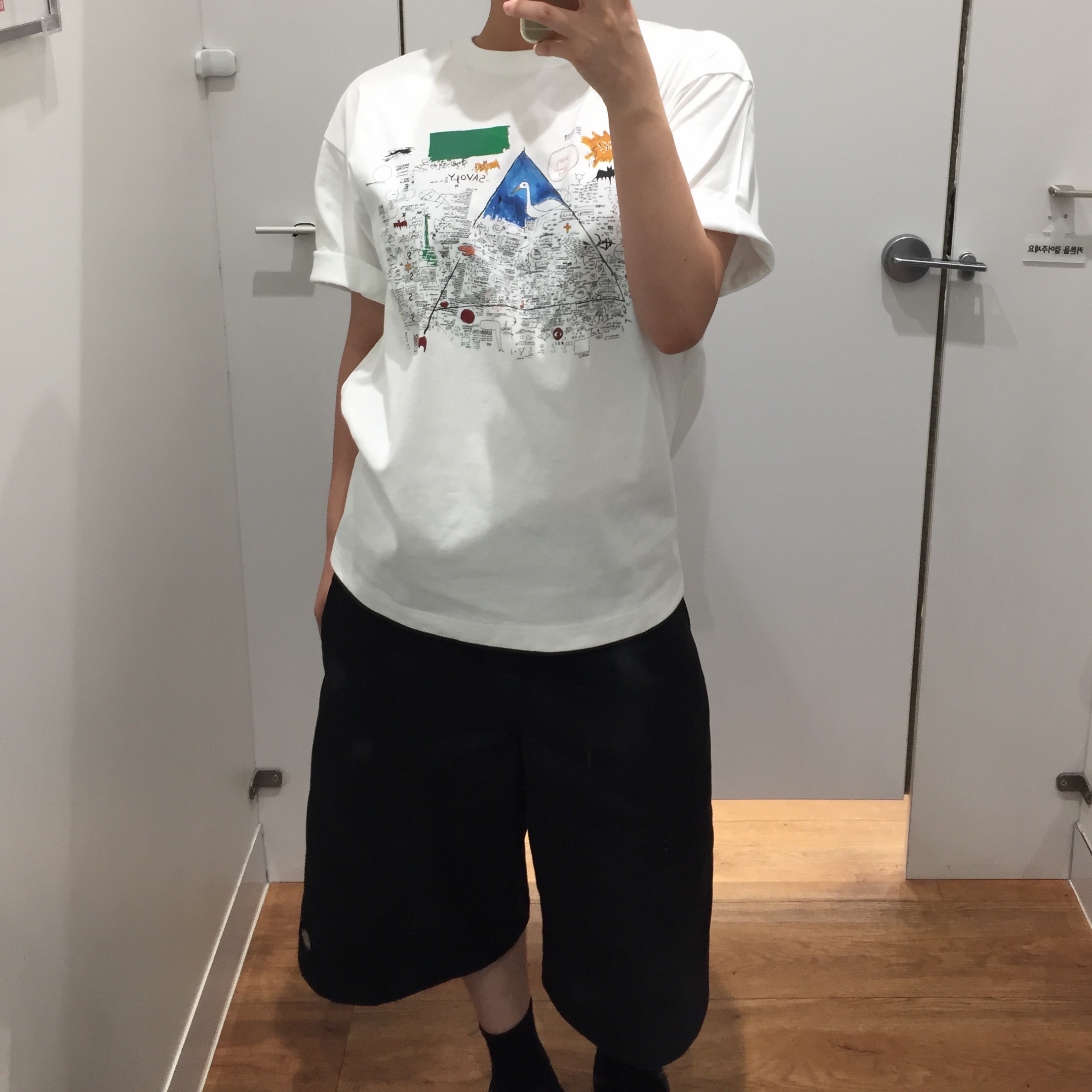 Dickies Loose Fit 13 Inch Flat Front Work Shorts Black 착용 스타일 - 1